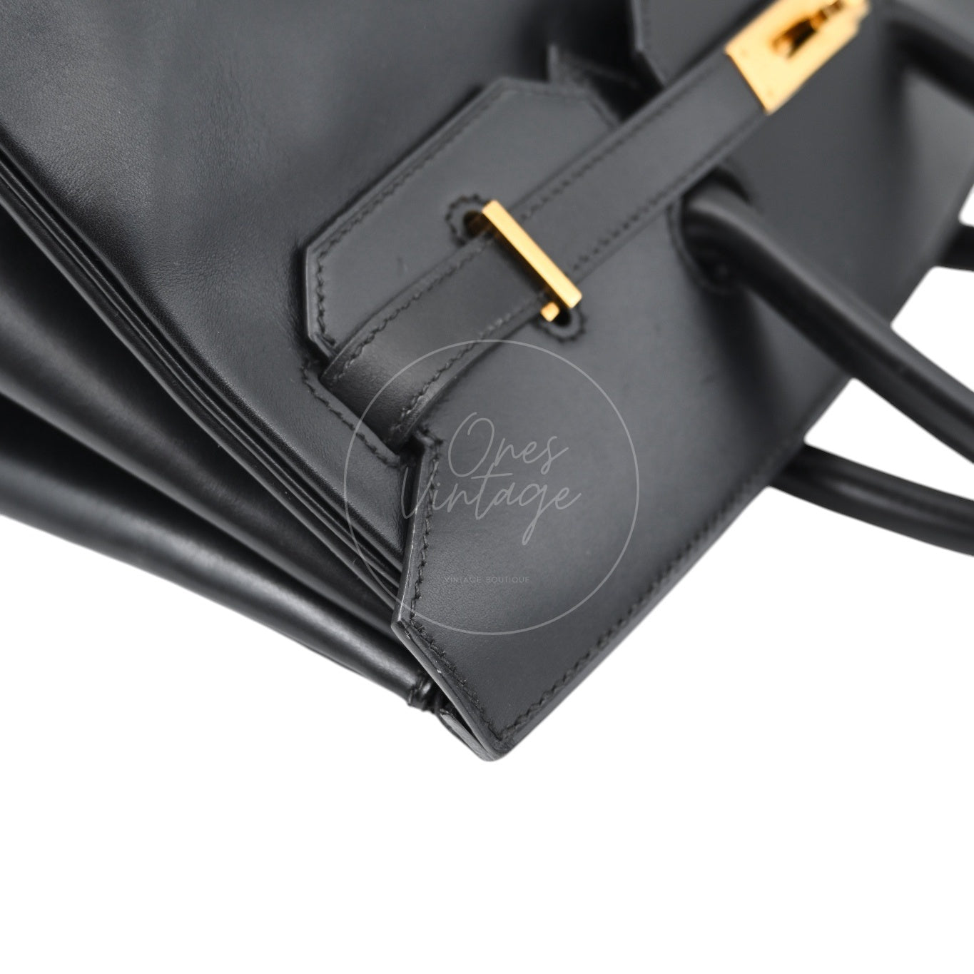 [Pre-owned] Hermes Birkin 35 BK35 Box Noir Stamp Square A Handbag