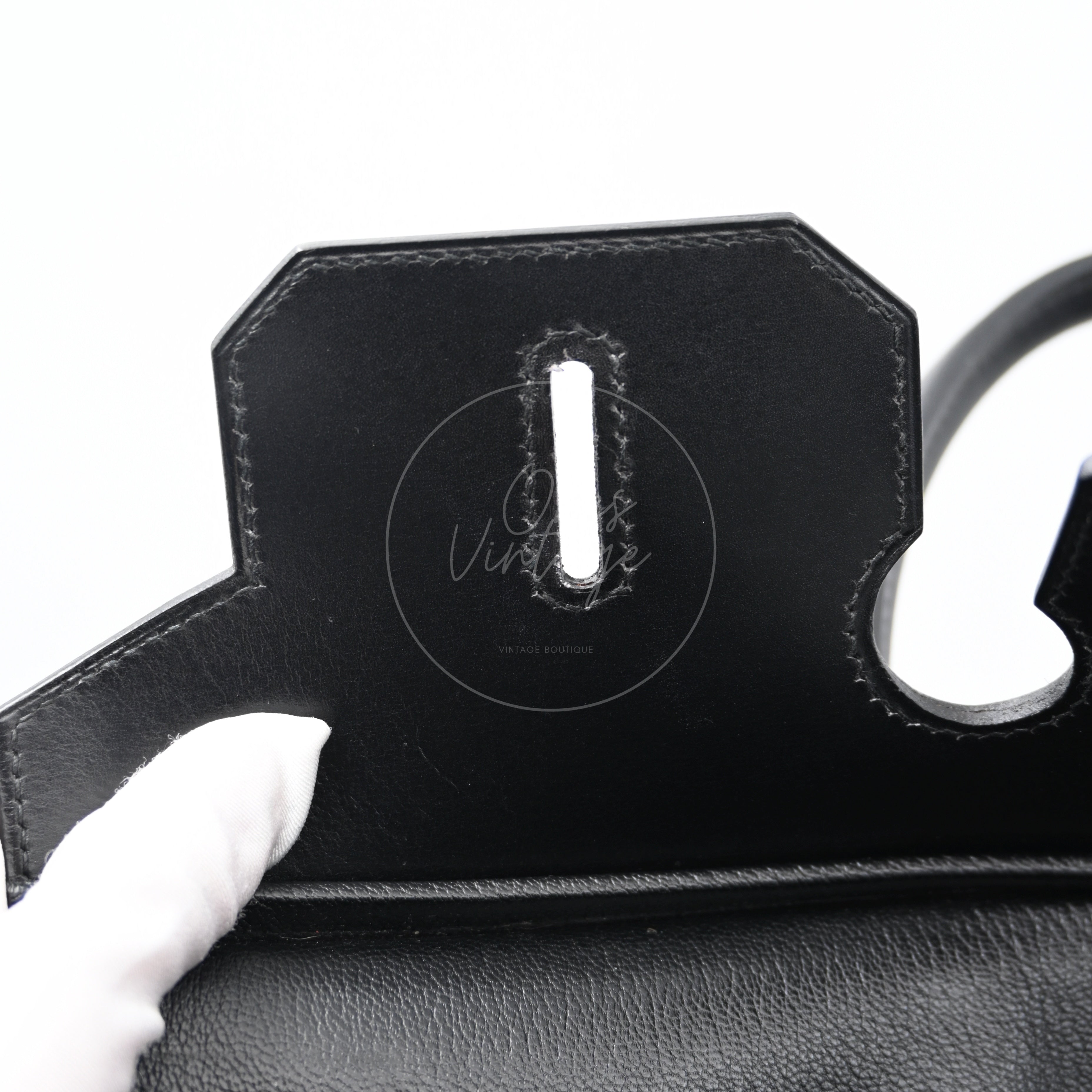 [Pre-owned] Hermes Birkin 35 BK35 Box Noir Stamp Square A Handbag