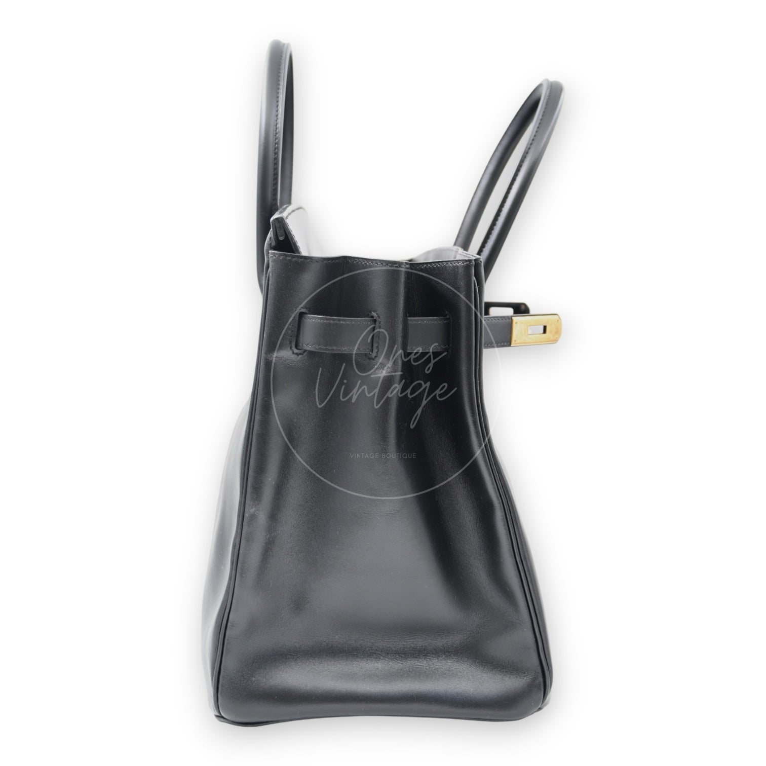 [Pre-owned] Hermes Birkin 35 BK35 Box Noir Stamp Square A Handbag