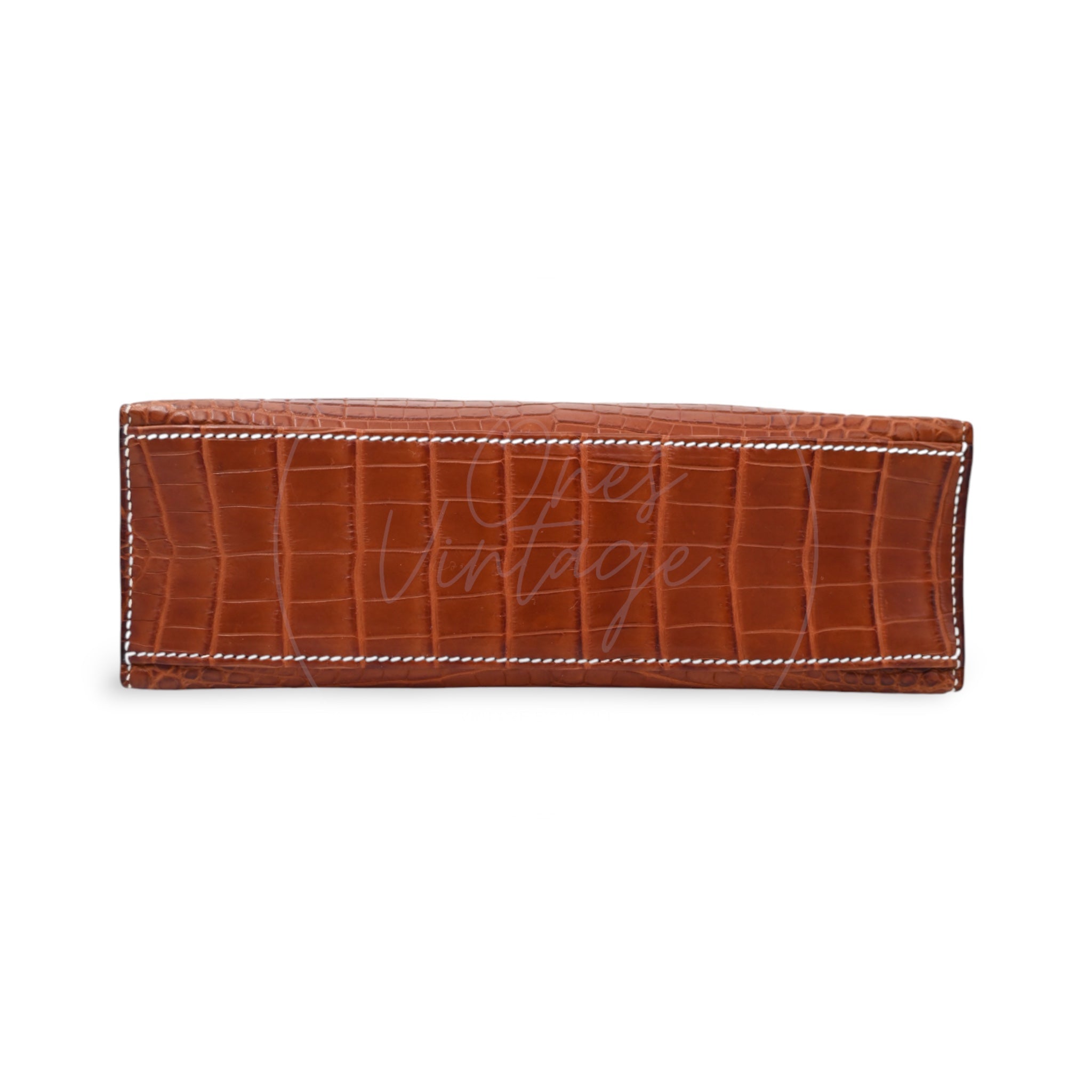 [Pre-owned] Hermes Mini Kelly Pochette Crocody Niloticus Gold Matte PHW Stamp Square J
