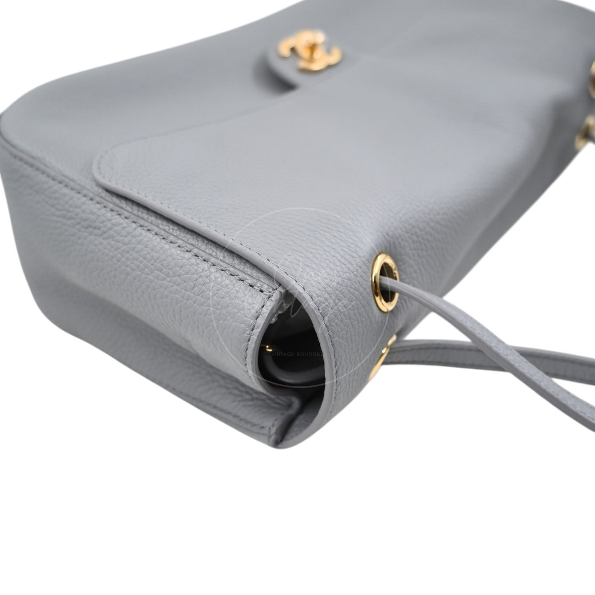 Chanel Grey Grained Calfskin Souplissimo Maxi Flap 32cm GHW Series TF