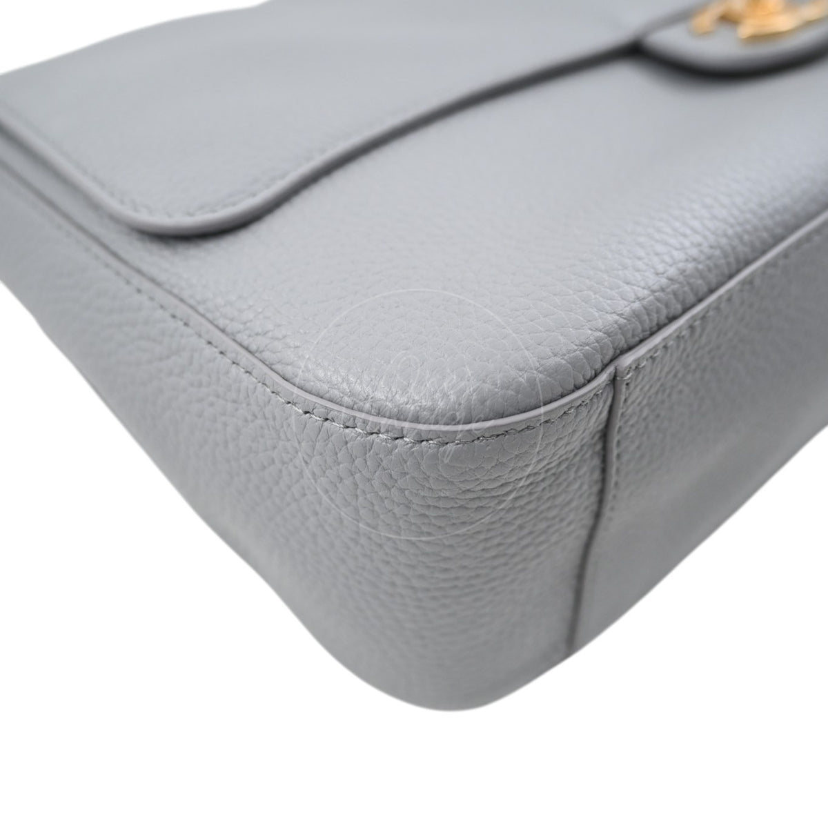 Chanel Grey Grained Calfskin Souplissimo Maxi Flap 32cm GHW Series TF