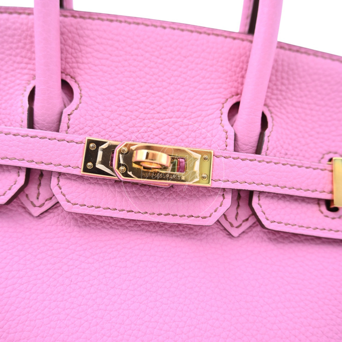 [Pre-owned] Hermes Birkin 25 5P Bubblegum Togo Stamp Q GHW Handbag