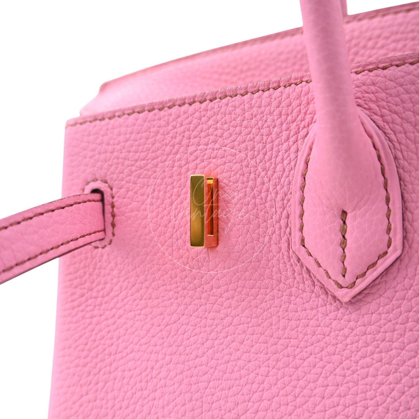 [Pre-owned] Hermes Birkin 25 5P Bubblegum Togo Stamp Q GHW Handbag