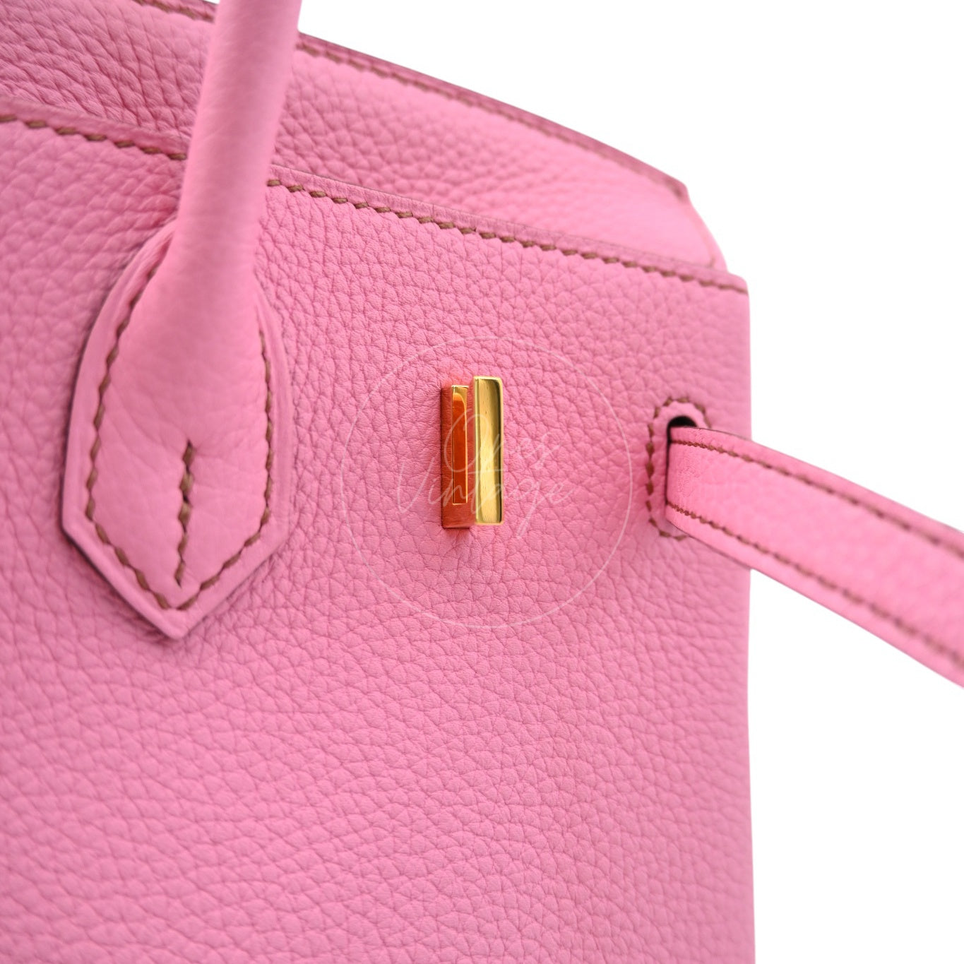 [Pre-owned] Hermes Birkin 25 5P Bubblegum Togo Stamp Q GHW Handbag