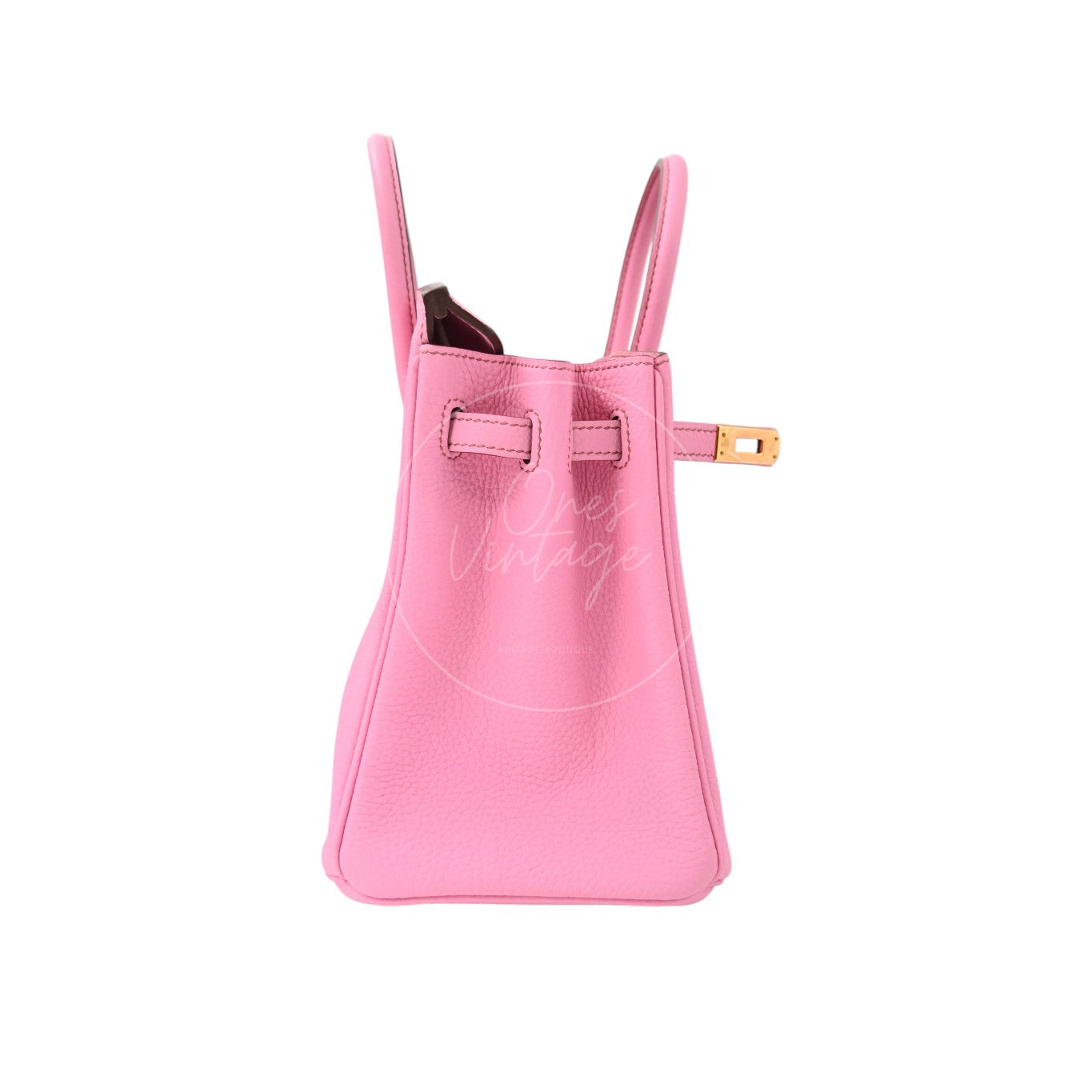 [Pre-owned] Hermes Birkin 25 5P Bubblegum Togo Stamp Q GHW Handbag