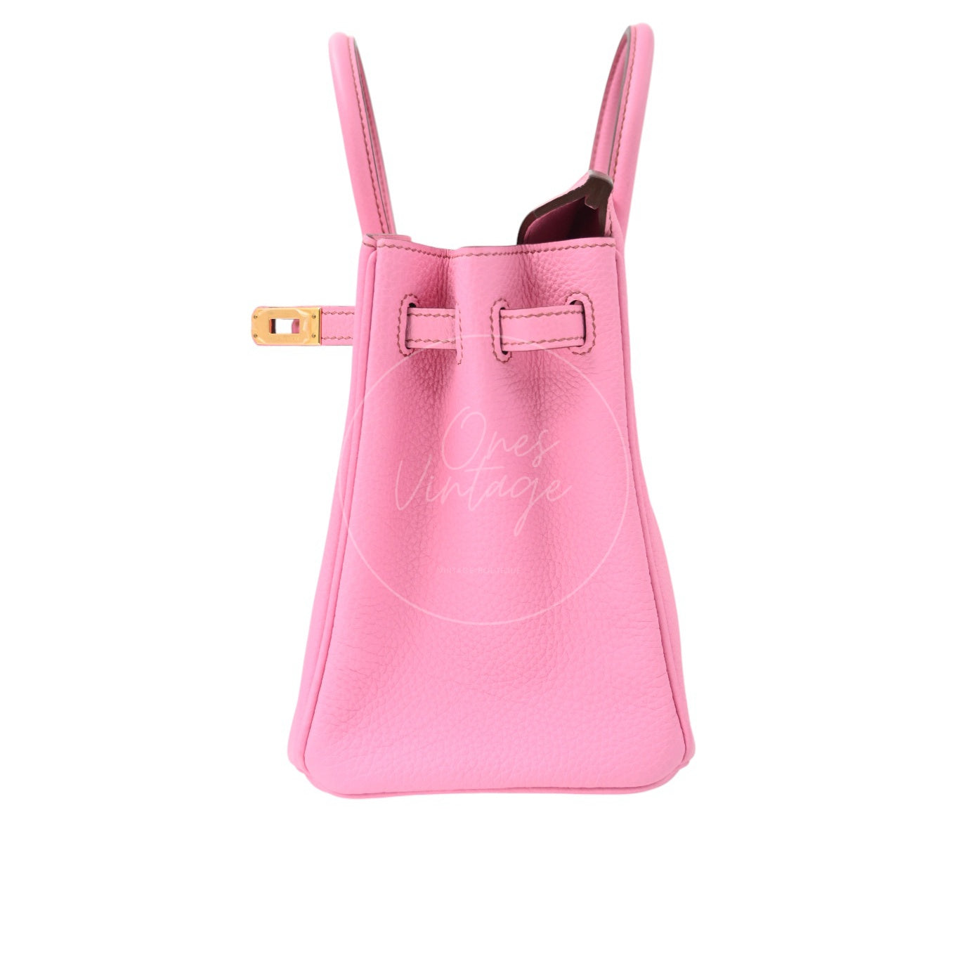 [Pre-owned] Hermes Birkin 25 5P Bubblegum Togo Stamp Q GHW Handbag