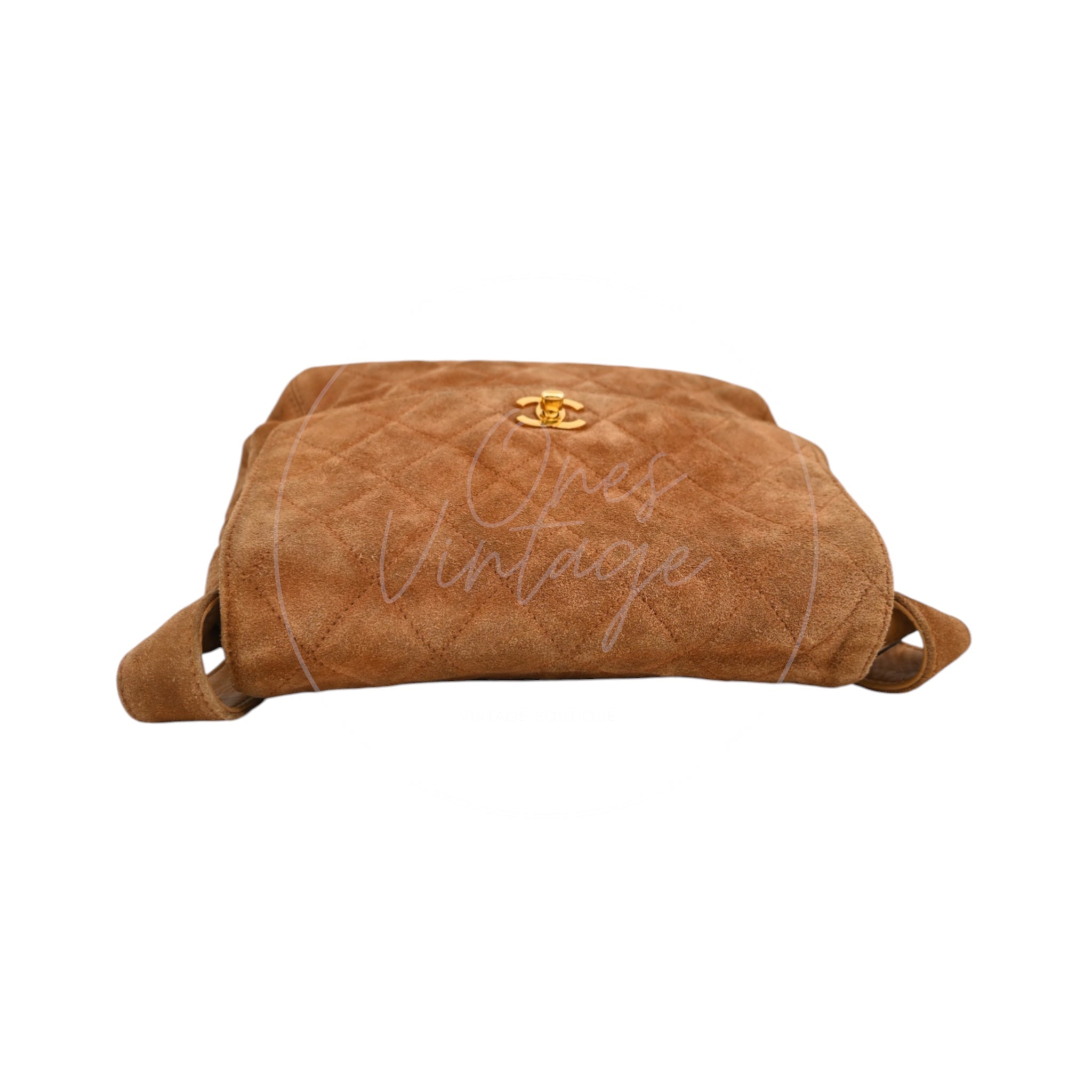 [Pre-owned] Chanel Quilted Suede Turnlock Shoulder Bag
