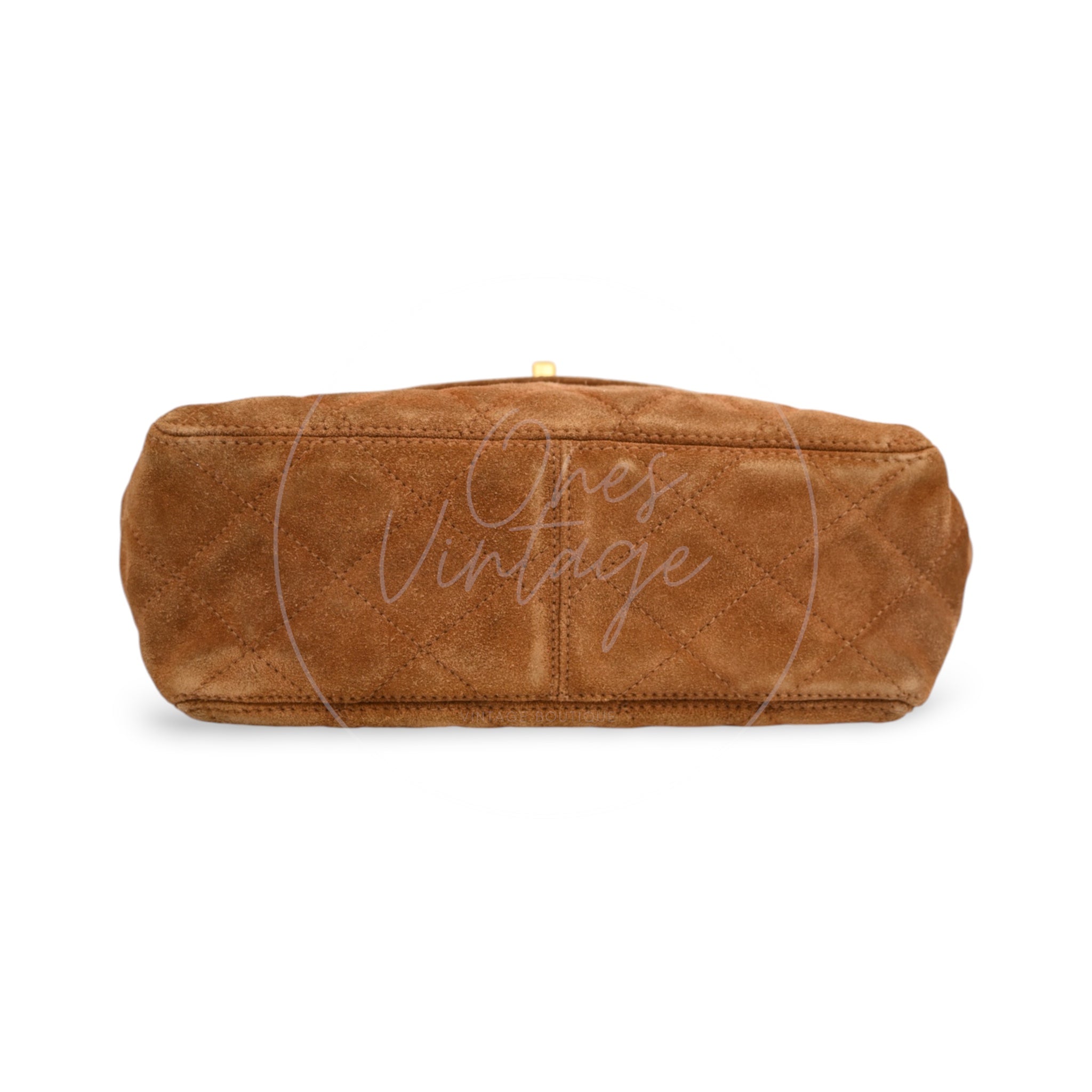 [Pre-owned] Chanel Quilted Suede Turnlock Shoulder Bag