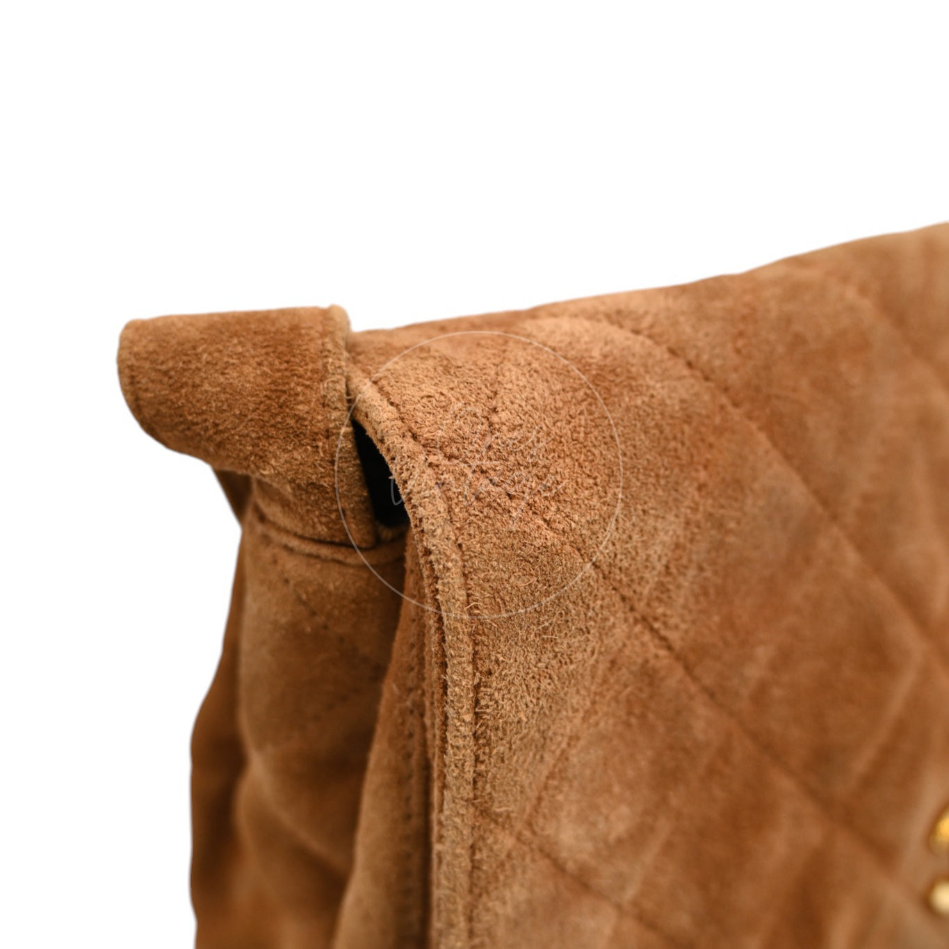 [Pre-owned] Chanel Quilted Suede Turnlock Shoulder Bag