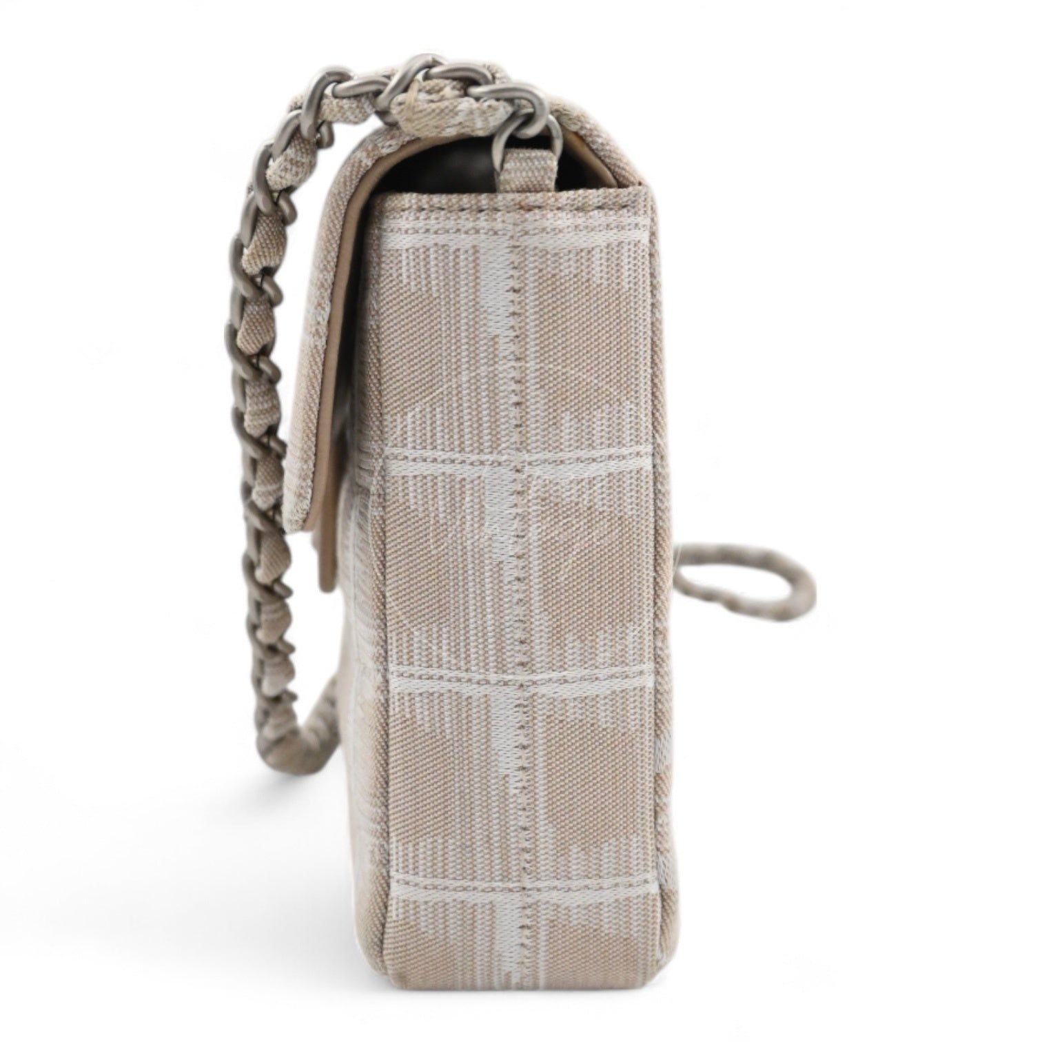 [Pre-owned] Chanel Beige Nylon Travel Line Chocolate Bar Bag