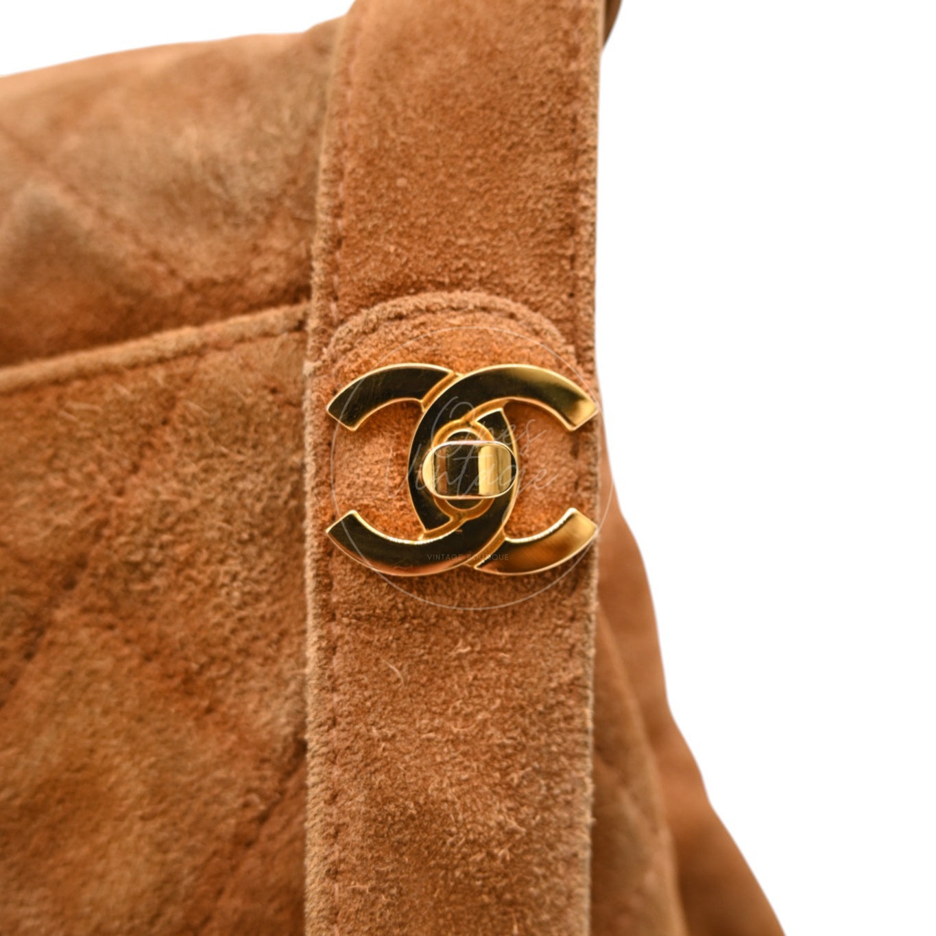 [Pre-owned] Chanel Quilted Suede Turnlock Shoulder Bag
