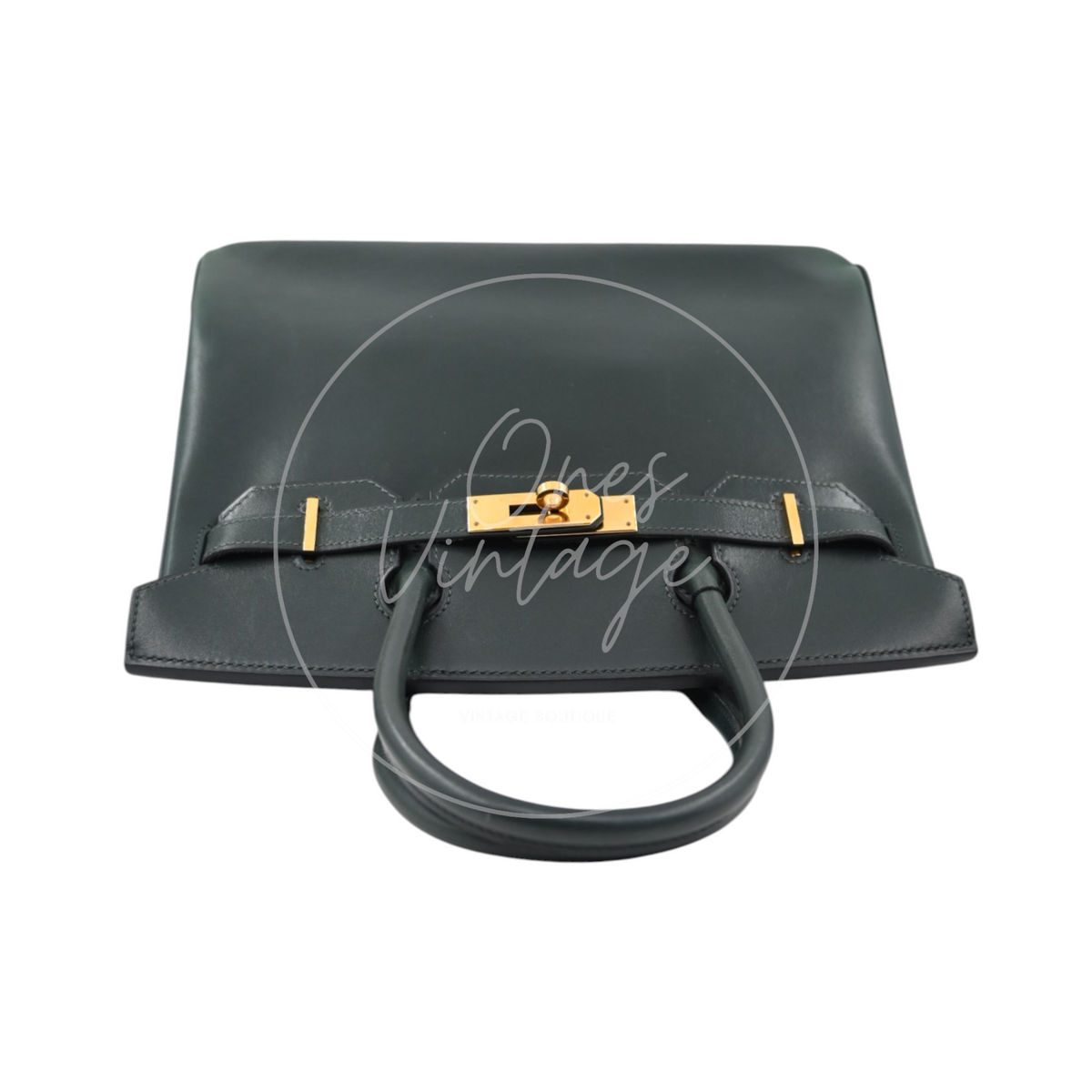 Hermes Birkin 30 Emerald Green Box Leather GHW Square I