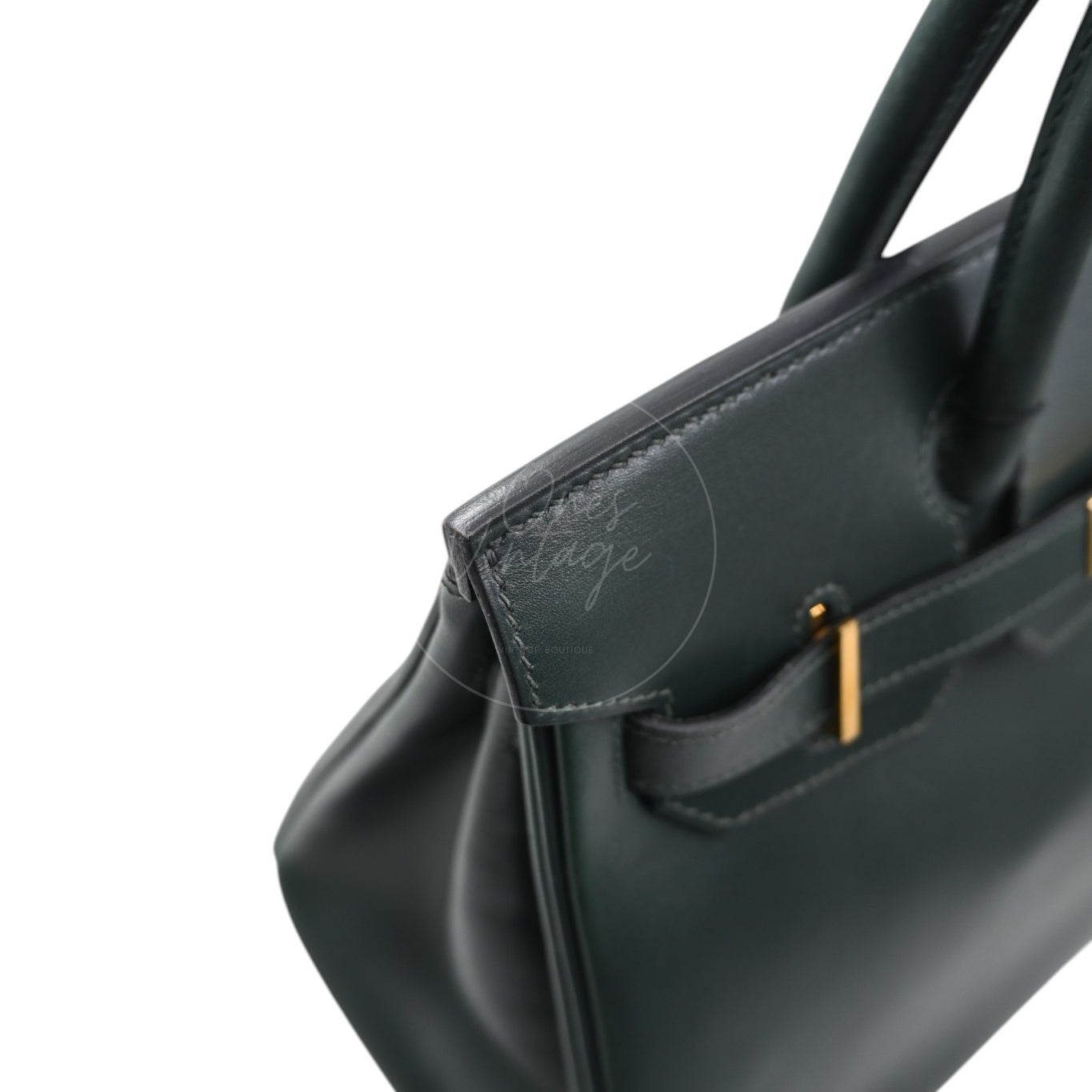 Hermes Birkin 30 Emerald Green Box Leather GHW Square I