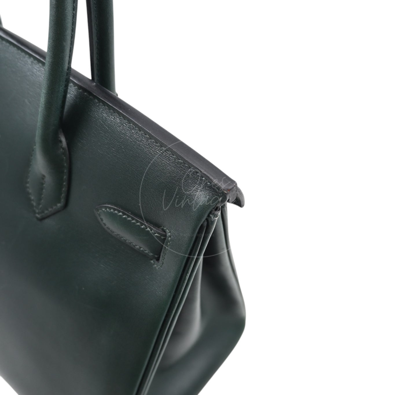 Hermes Birkin 30 Emerald Green Box Leather GHW Square I