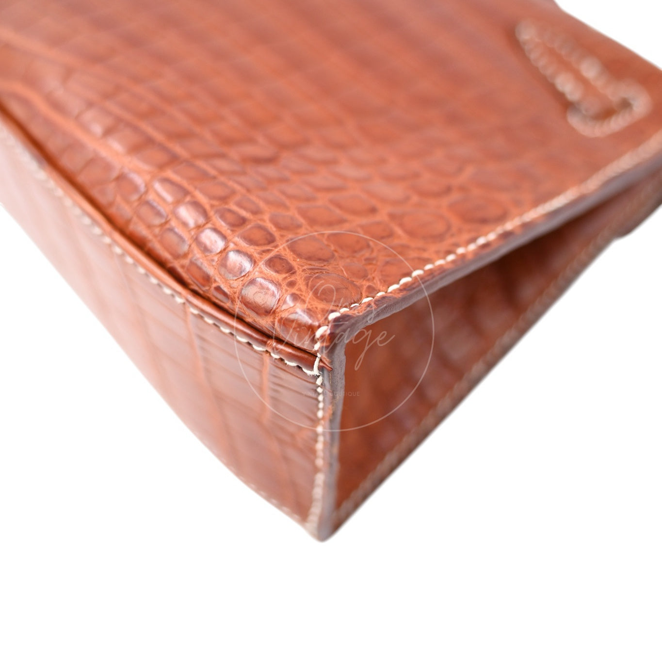 [Pre-owned] Hermes Mini Kelly Pochette Crocody Niloticus Gold Matte PHW Stamp Square J