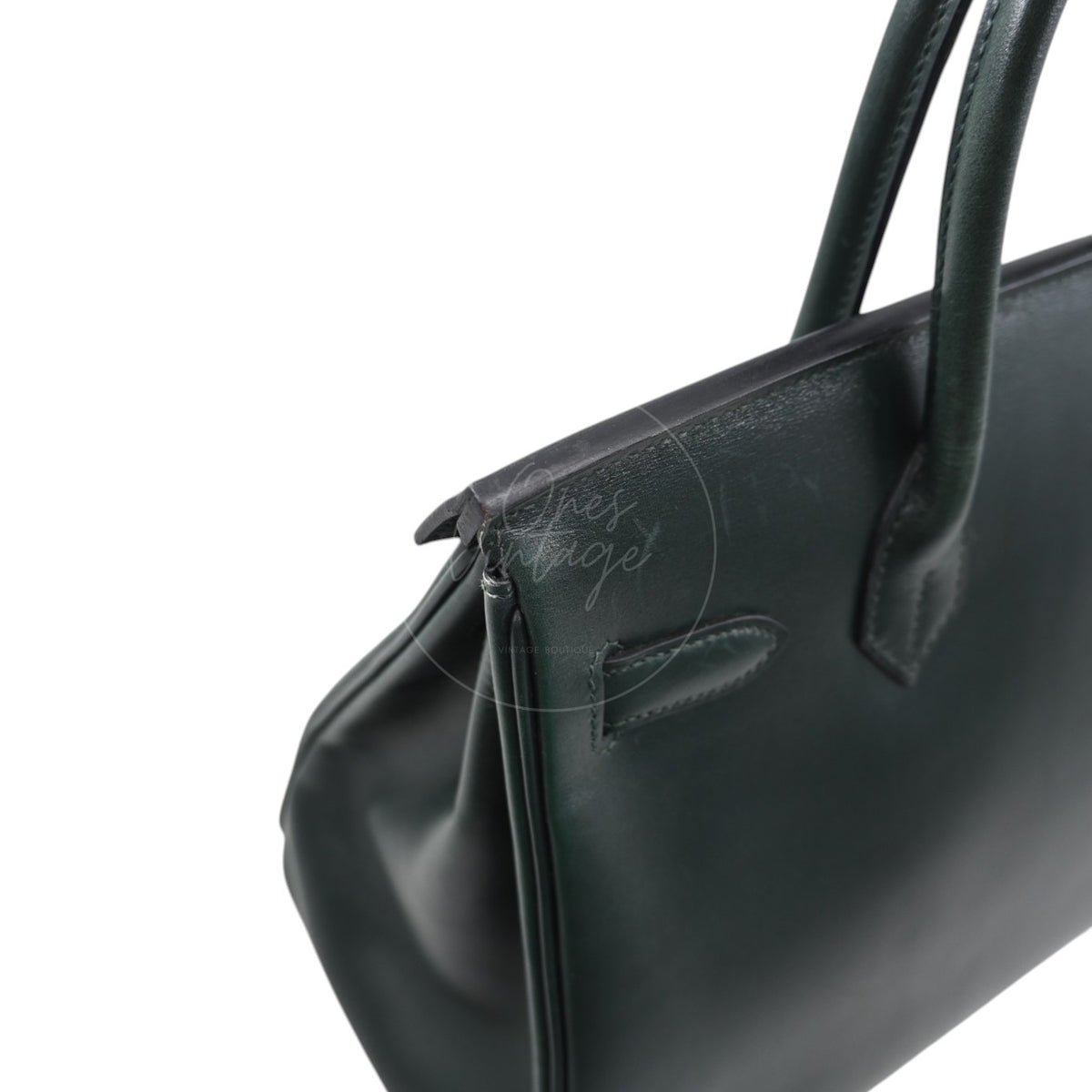 Hermes Birkin 30 Emerald Green Box Leather GHW Square I