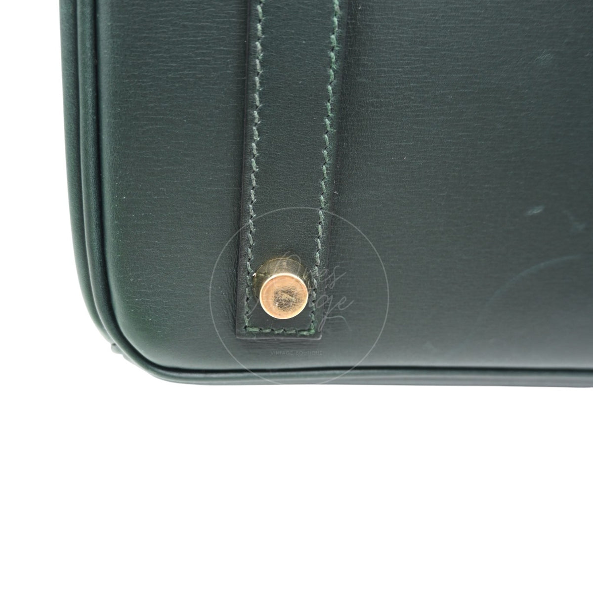 Hermes Birkin 30 Emerald Green Box Leather GHW Square I
