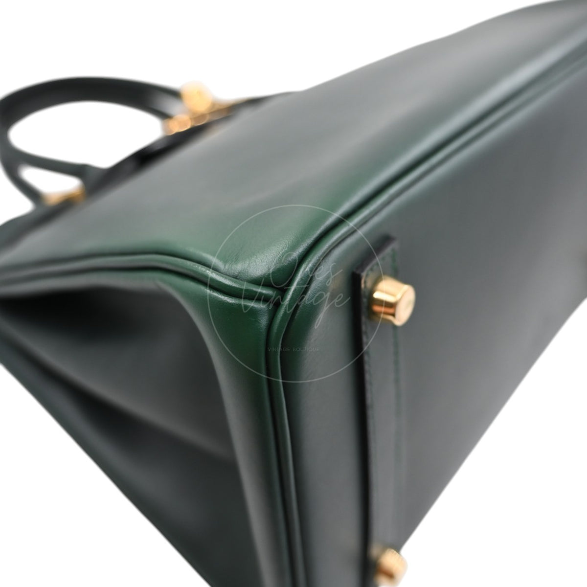 Hermes Birkin 30 Emerald Green Box Leather GHW Square I