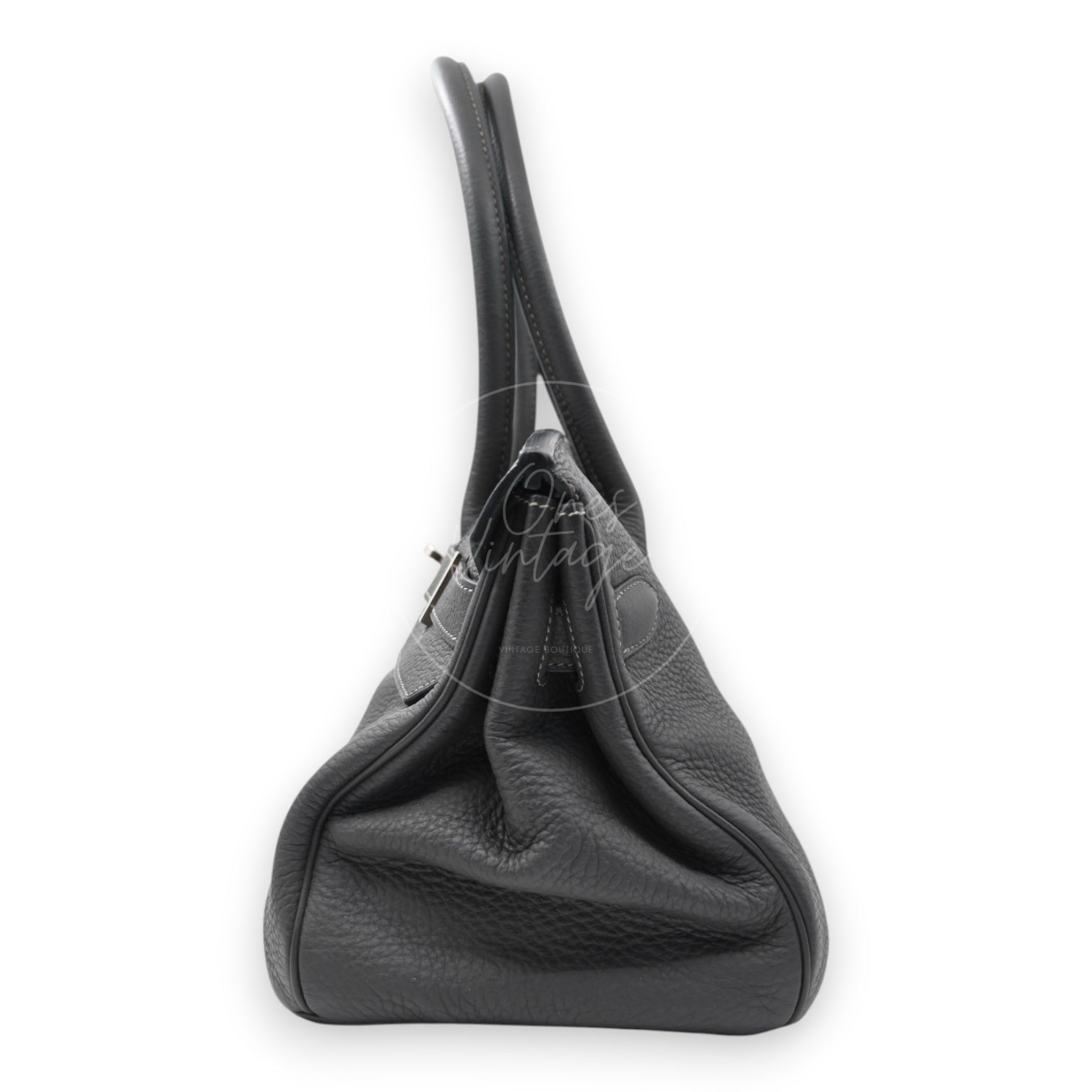 [Pre-owned] Hermes Birkin Shoulder Etain Stamp Square M PHW