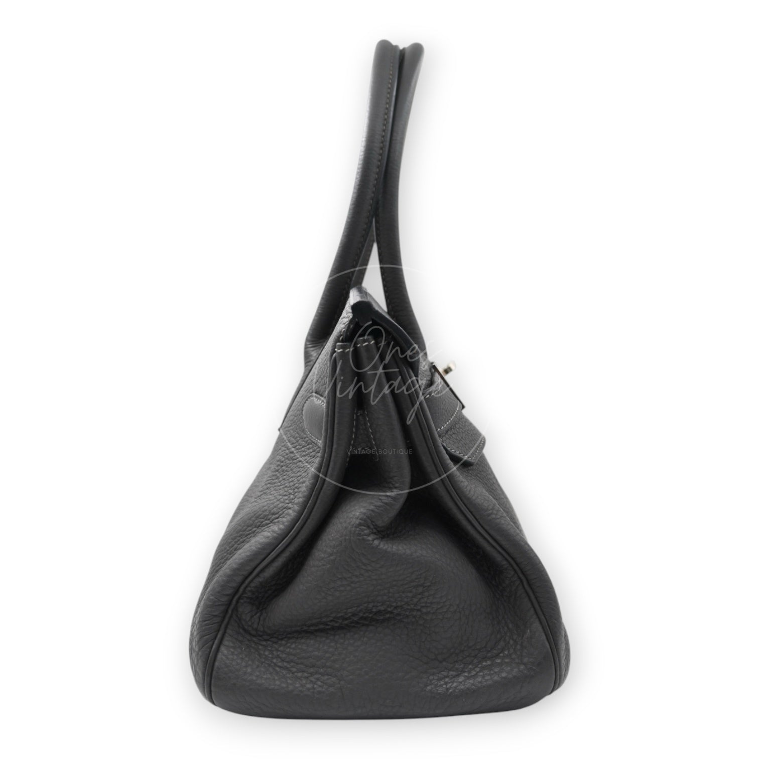 [Pre-owned] Hermes Birkin Shoulder Etain Stamp Square M PHW