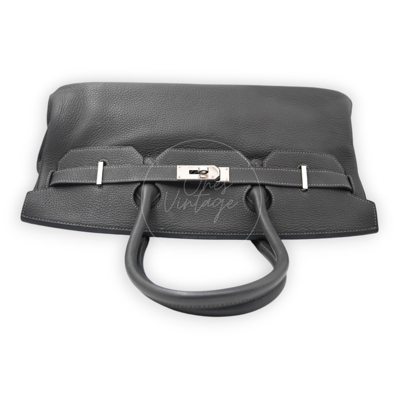 [Pre-owned] Hermes Birkin Shoulder Etain Stamp Square M PHW