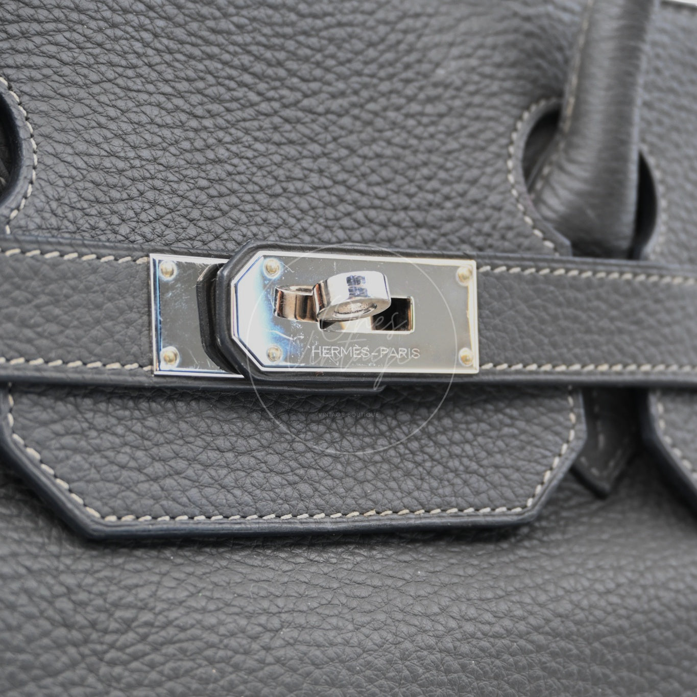 [Pre-owned] Hermes Birkin Shoulder Etain Stamp Square M PHW