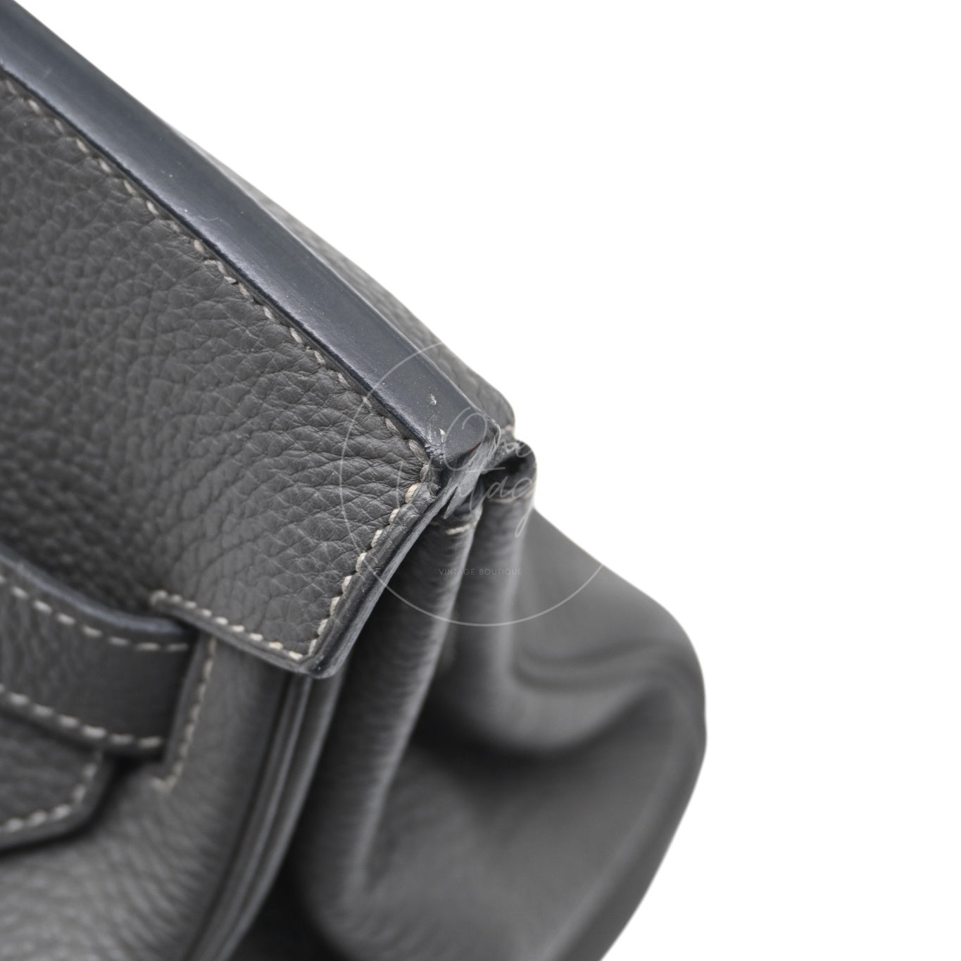 [Pre-owned] Hermes Birkin Shoulder Etain Stamp Square M PHW