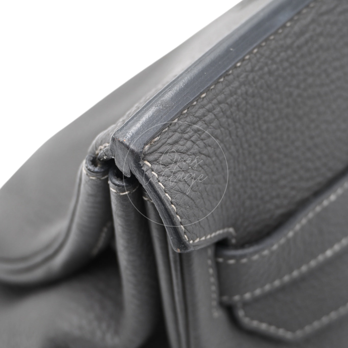 [Pre-owned] Hermes Birkin Shoulder Etain Stamp Square M PHW