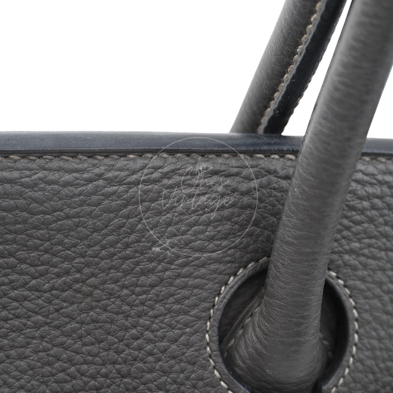 [Pre-owned] Hermes Birkin Shoulder Etain Stamp Square M PHW