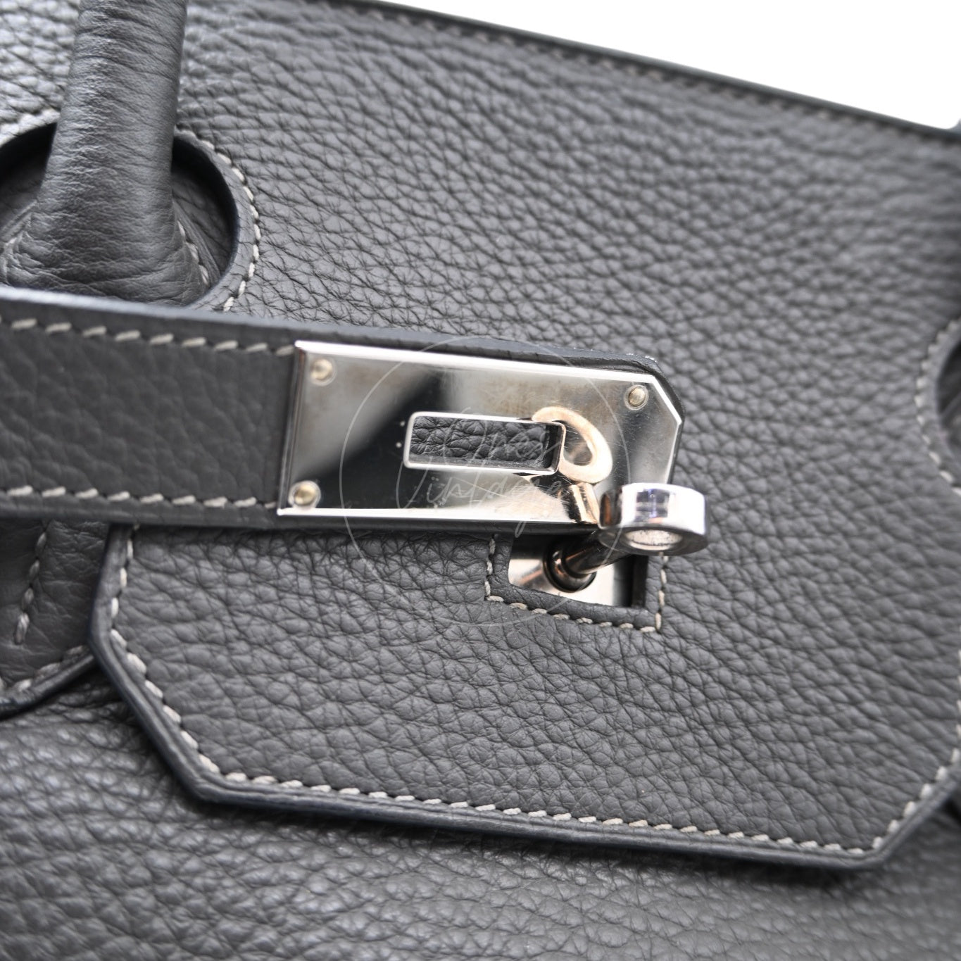 [Pre-owned] Hermes Birkin Shoulder Etain Stamp Square M PHW