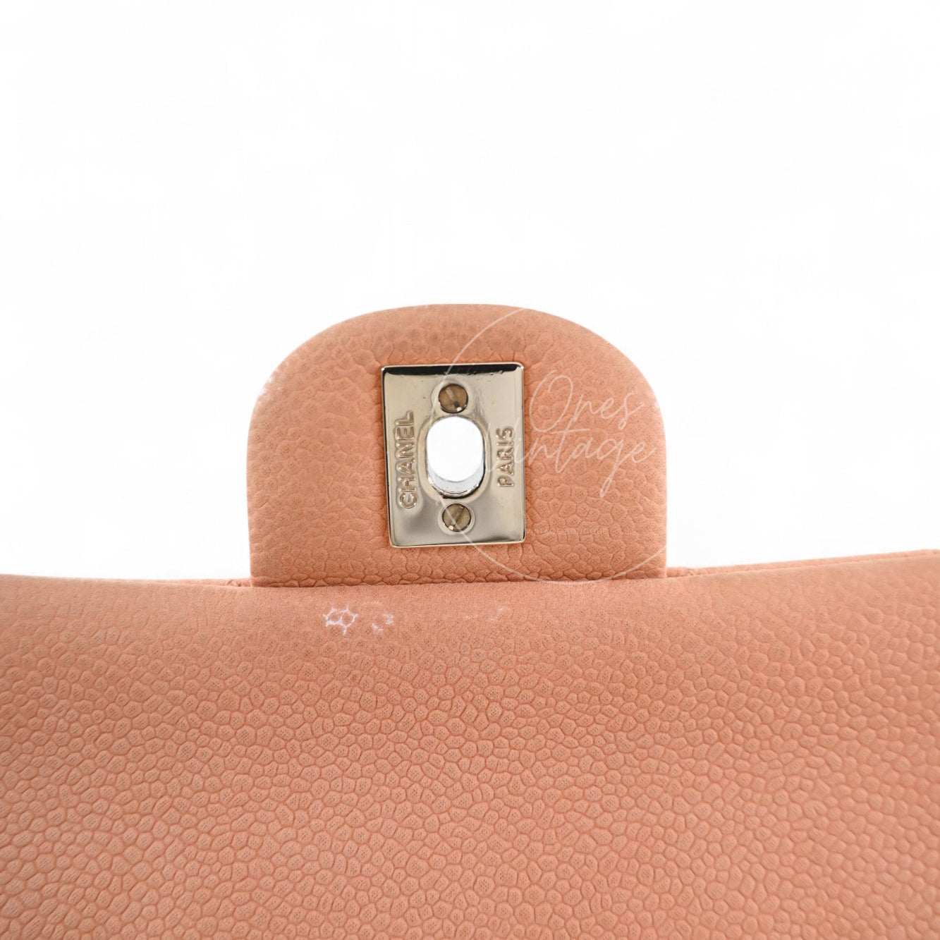 [Pre-owned] Chanel CF25 Medium Classic Flap Bag Beige Caviar
