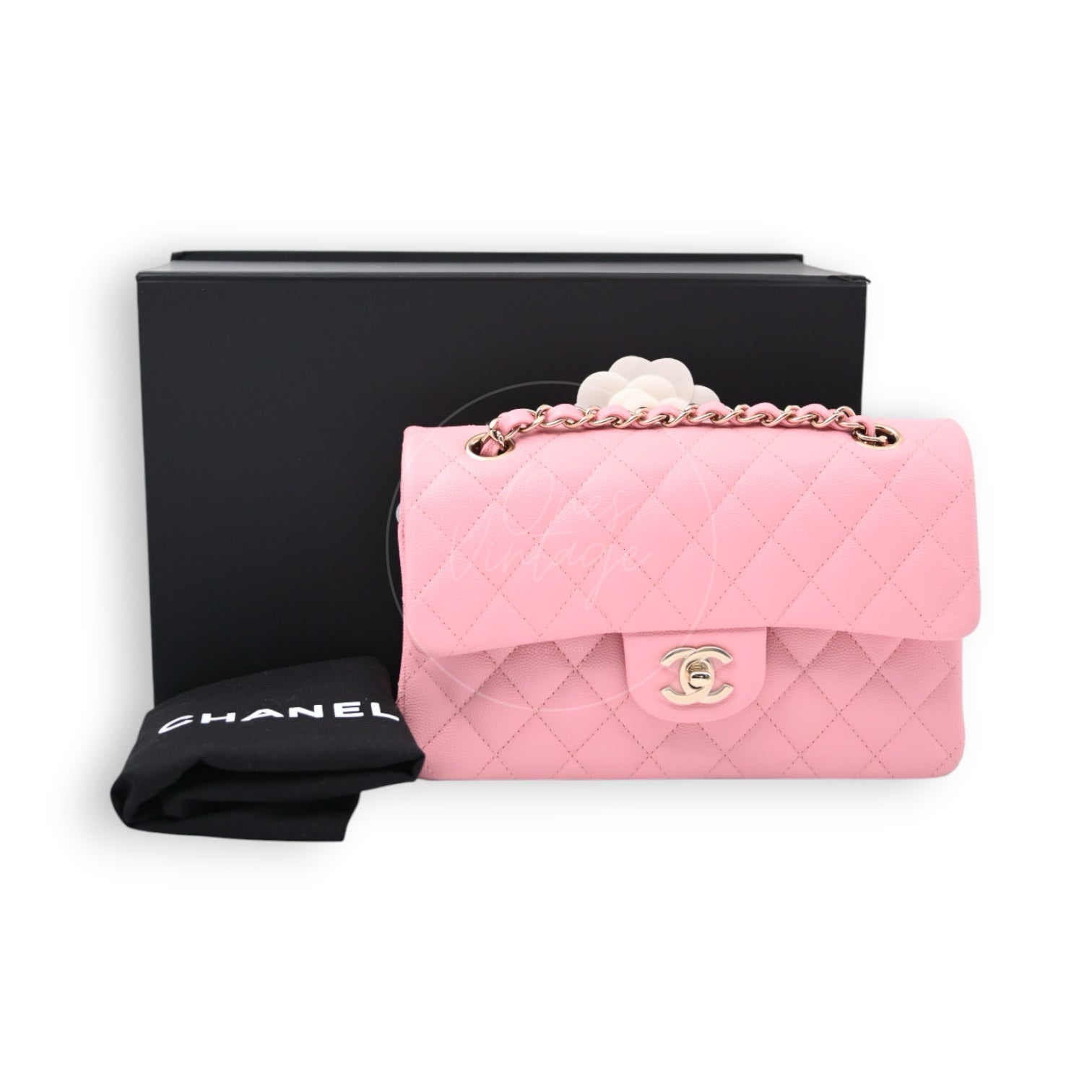 [Pre-owned] Chanel Small Classic Double Flap Caviar GHW Bag