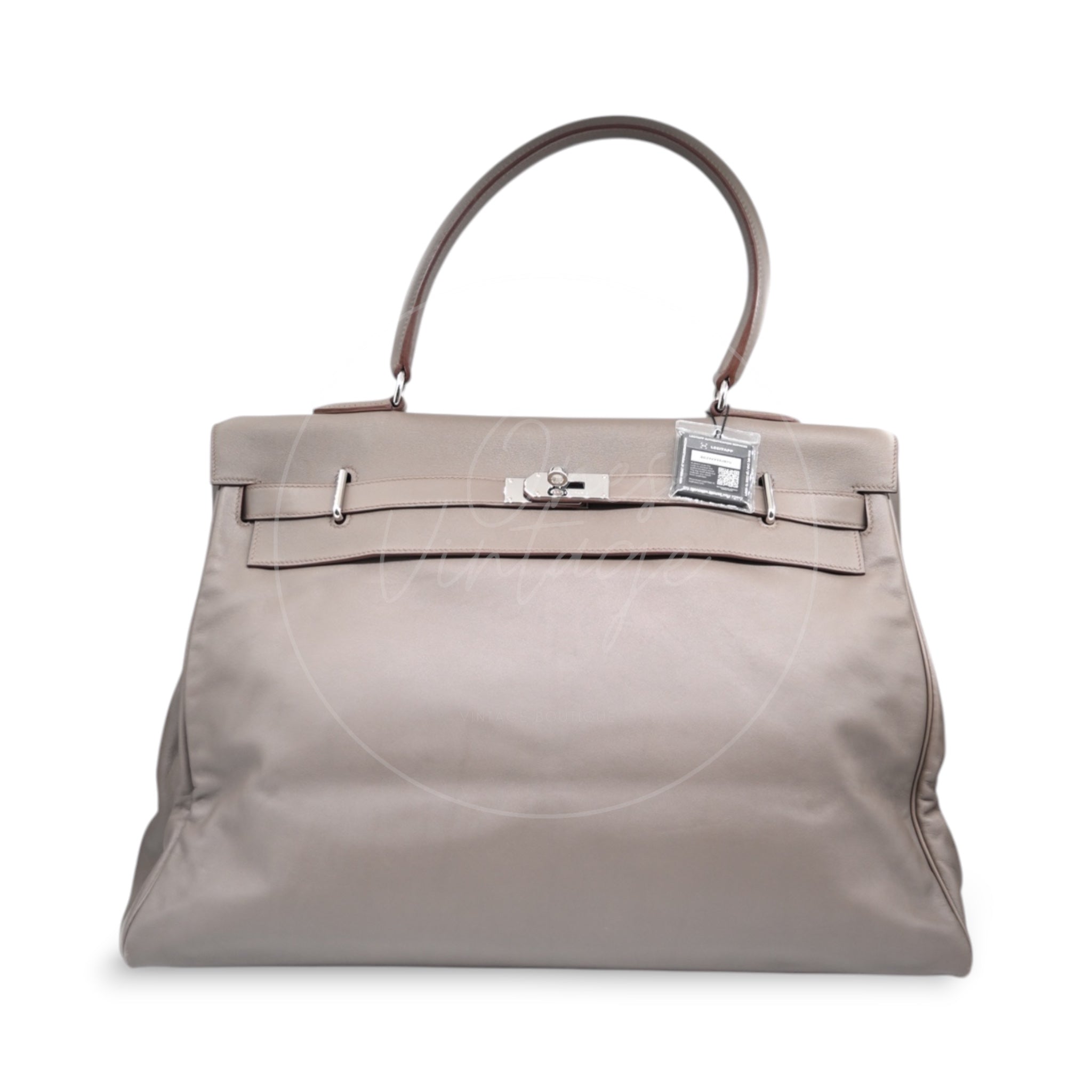 [Pre-owned] Hermes Kelly 50 Relax Etain Veau Sikkim Handbag