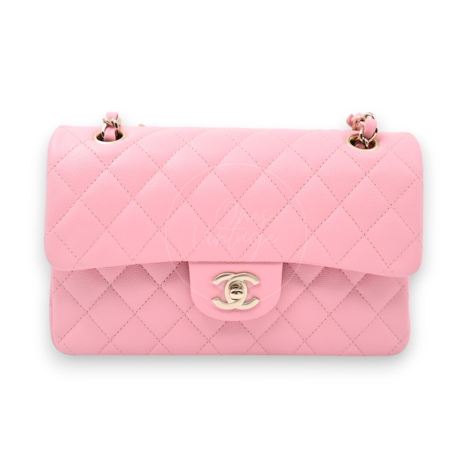 [Pre-owned] Chanel Small Classic Double Flap Caviar GHW Bag