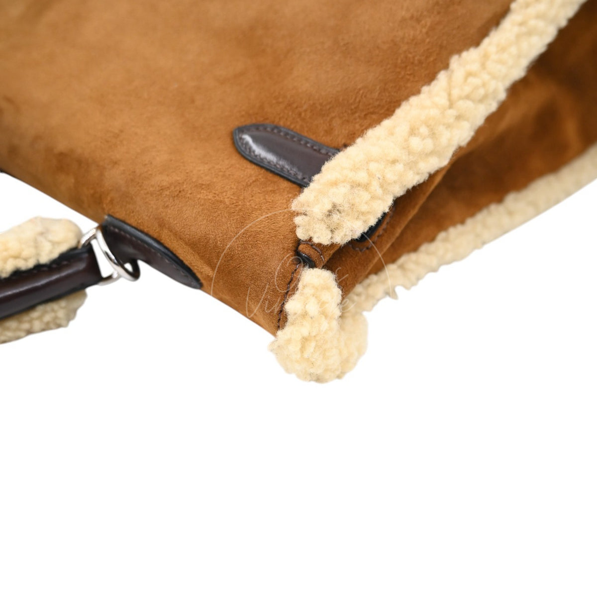Hermes Limited Edition Kelly 35 Vintage Shearling Teddy Veau Doblis PHW Brown Square I
