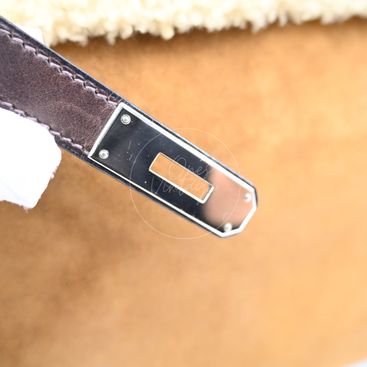 Hermes Limited Edition Kelly 35 Vintage Shearling Teddy Veau Doblis PHW Brown Square I