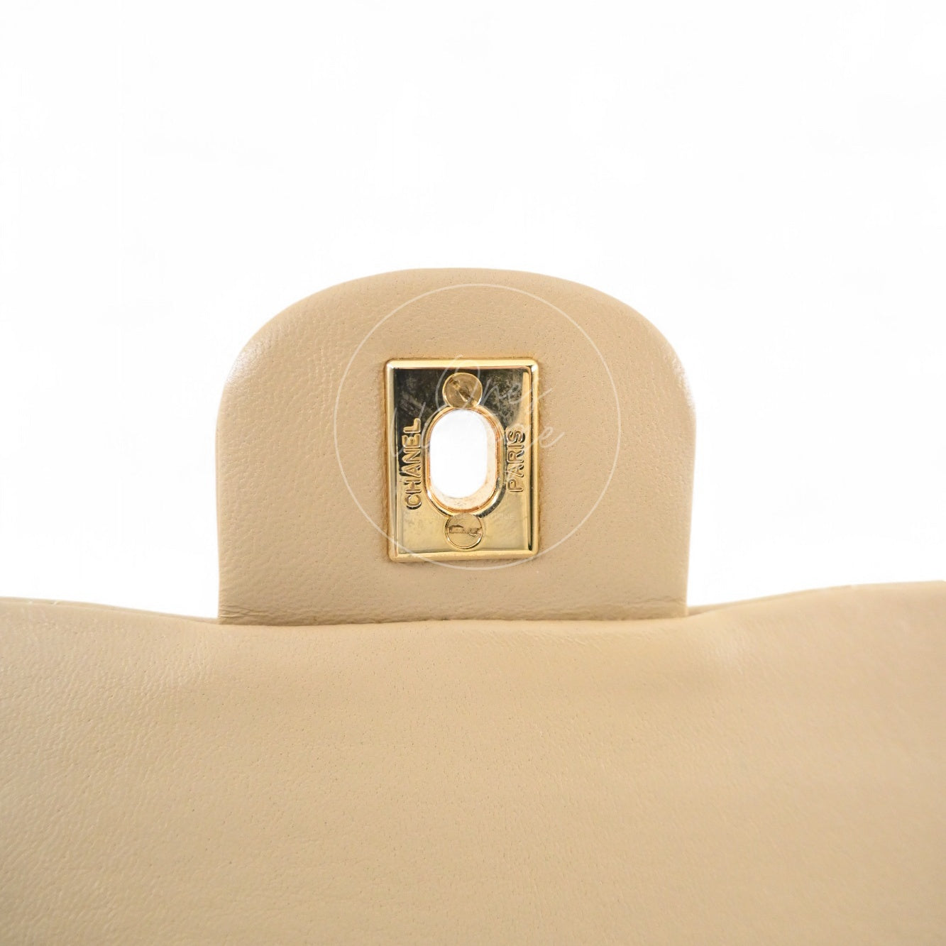 [Pre-owned] Chanel CF23 Small Classic Flap Bag Beige Lambskin