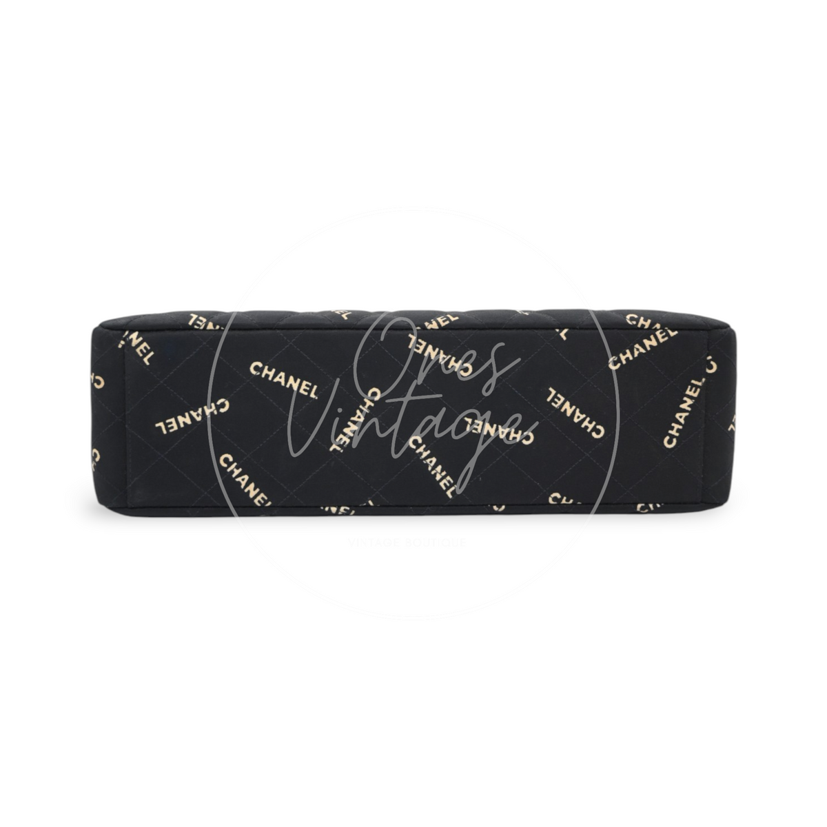 Chanel 1995 Vintage Maxi 34 Classic Flap Canvas GHW Black Series 3