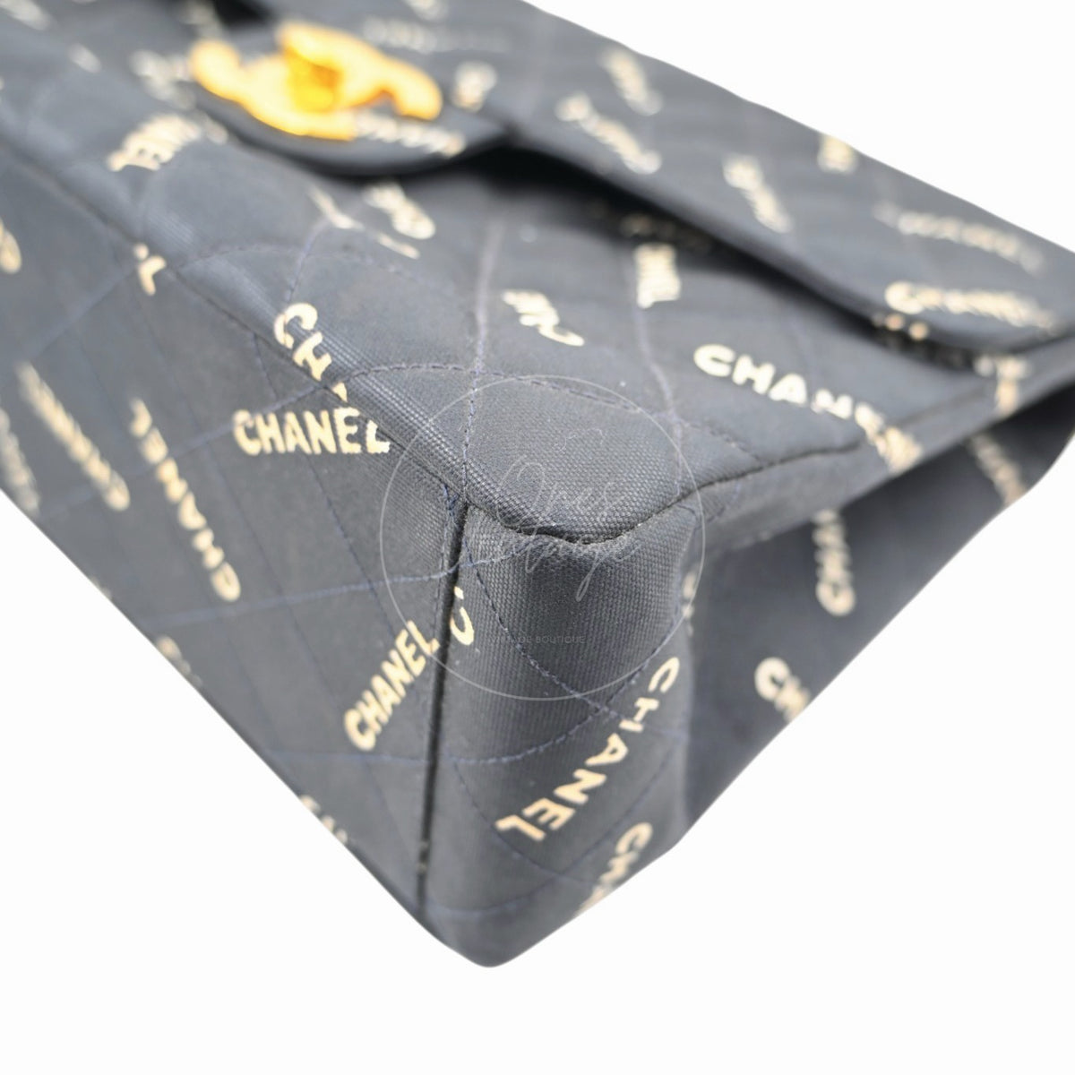 Chanel 1995 Vintage Maxi 34 Classic Flap Canvas GHW Black Series 3