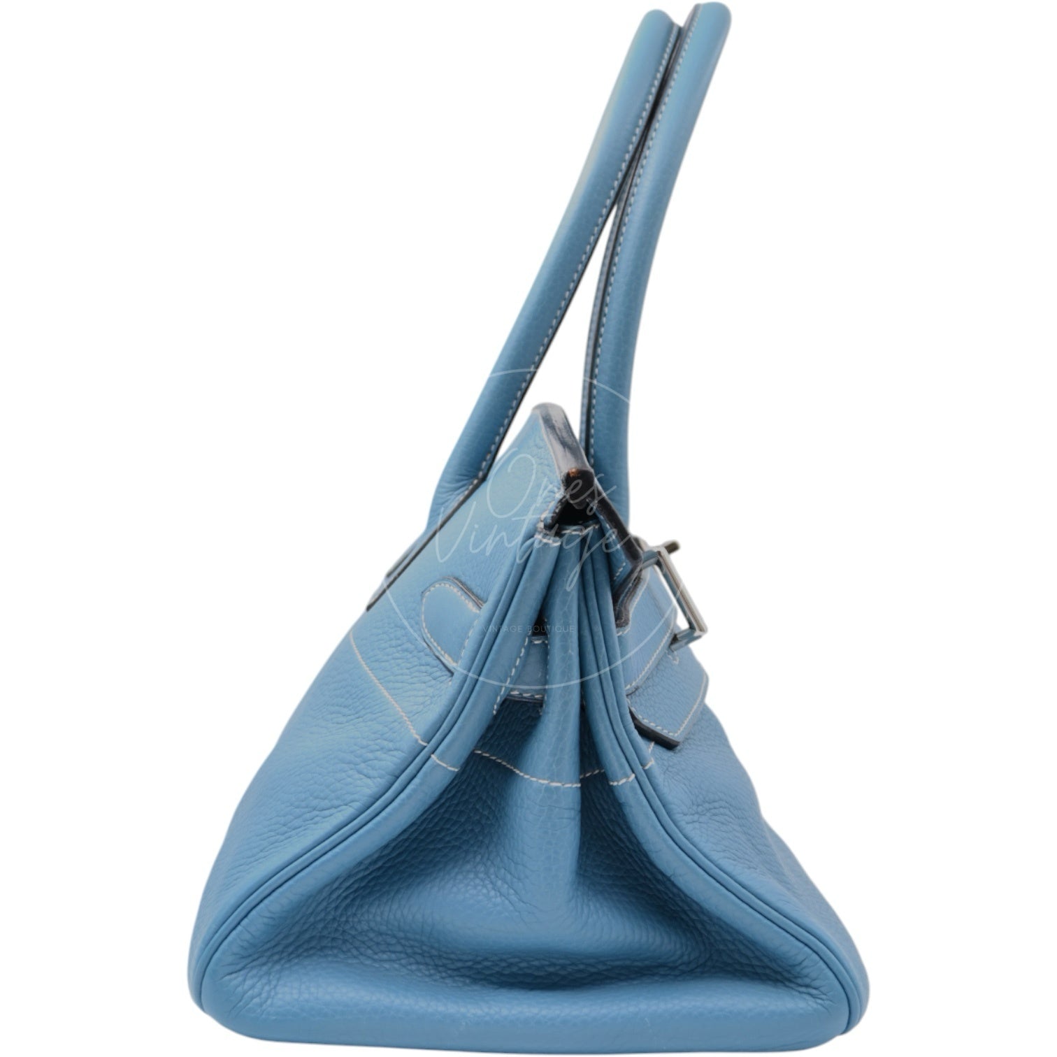 [Pre-owned] Hermes Birkin Shoulder Denim Blue Stamp Square J