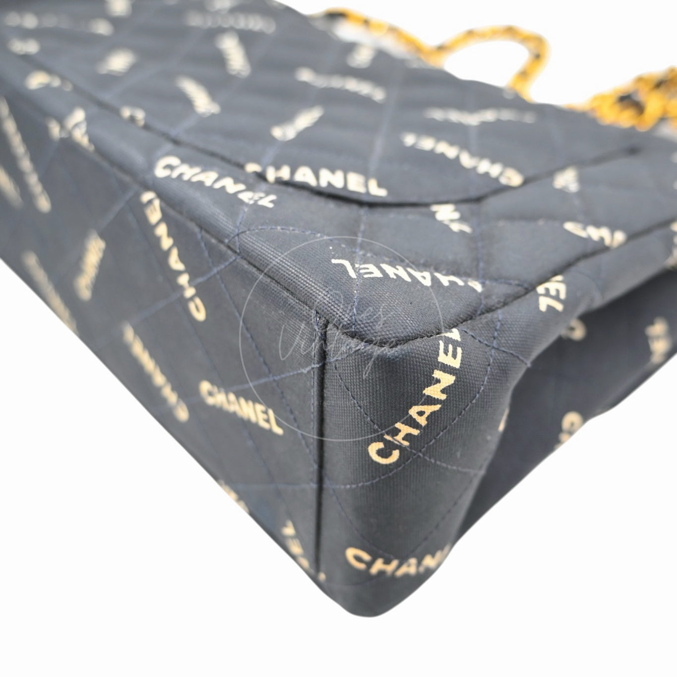 Chanel 1995 Vintage Maxi 34 Classic Flap Canvas GHW Black Series 3