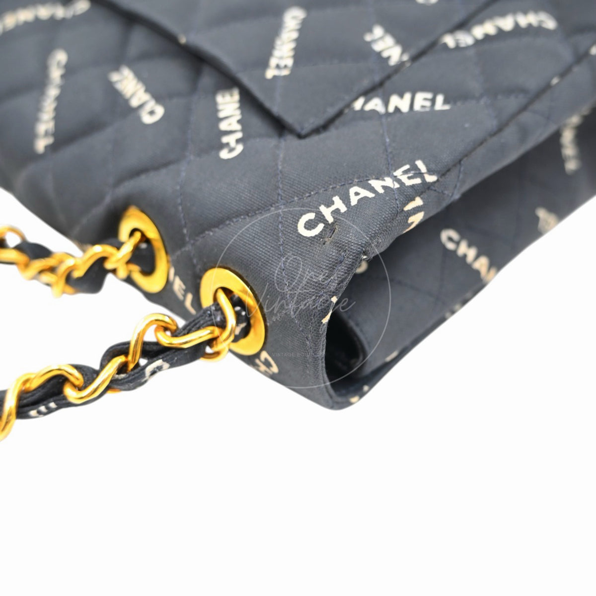 Chanel 1995 Vintage Maxi 34 Classic Flap Canvas GHW Black Series 3