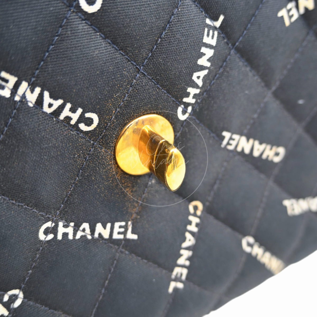 Chanel 1995 Vintage Maxi 34 Classic Flap Canvas GHW Black Series 3