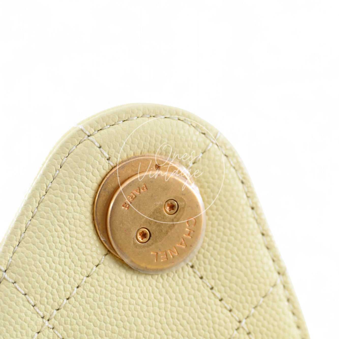 [Unused] Chanel 25 Small Yellow Caviar Handbag