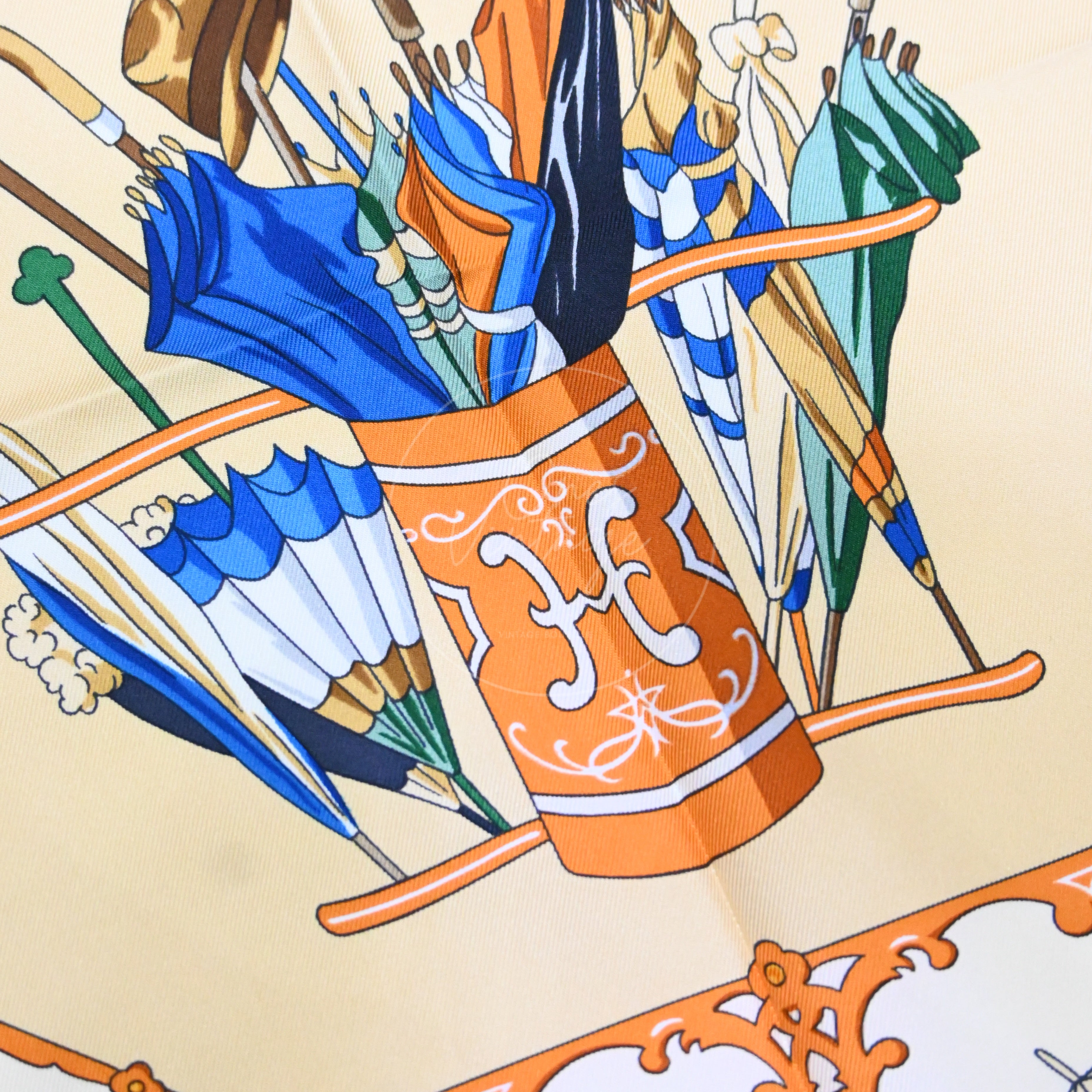 [Pre-owned] Hermes Beige &amp; Multicolor Silk Scarf