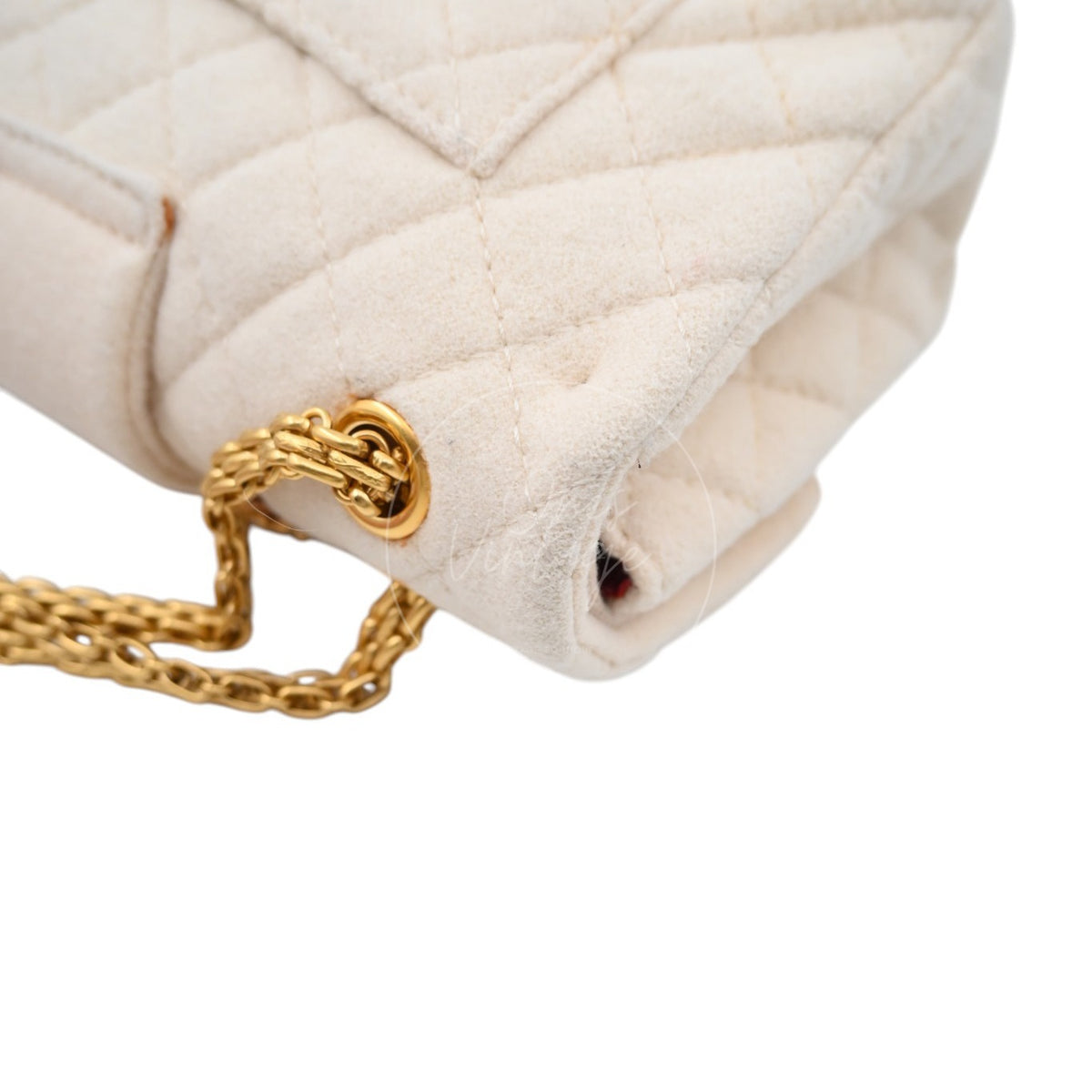 Chanel Paris-Moscou Romanov Reissue Wool 2.55 Flap Bag 2009 Pre-Fall Métiers d'Art in neutral wool fabric, chain strap and chain strap attachment with circular hardware detail