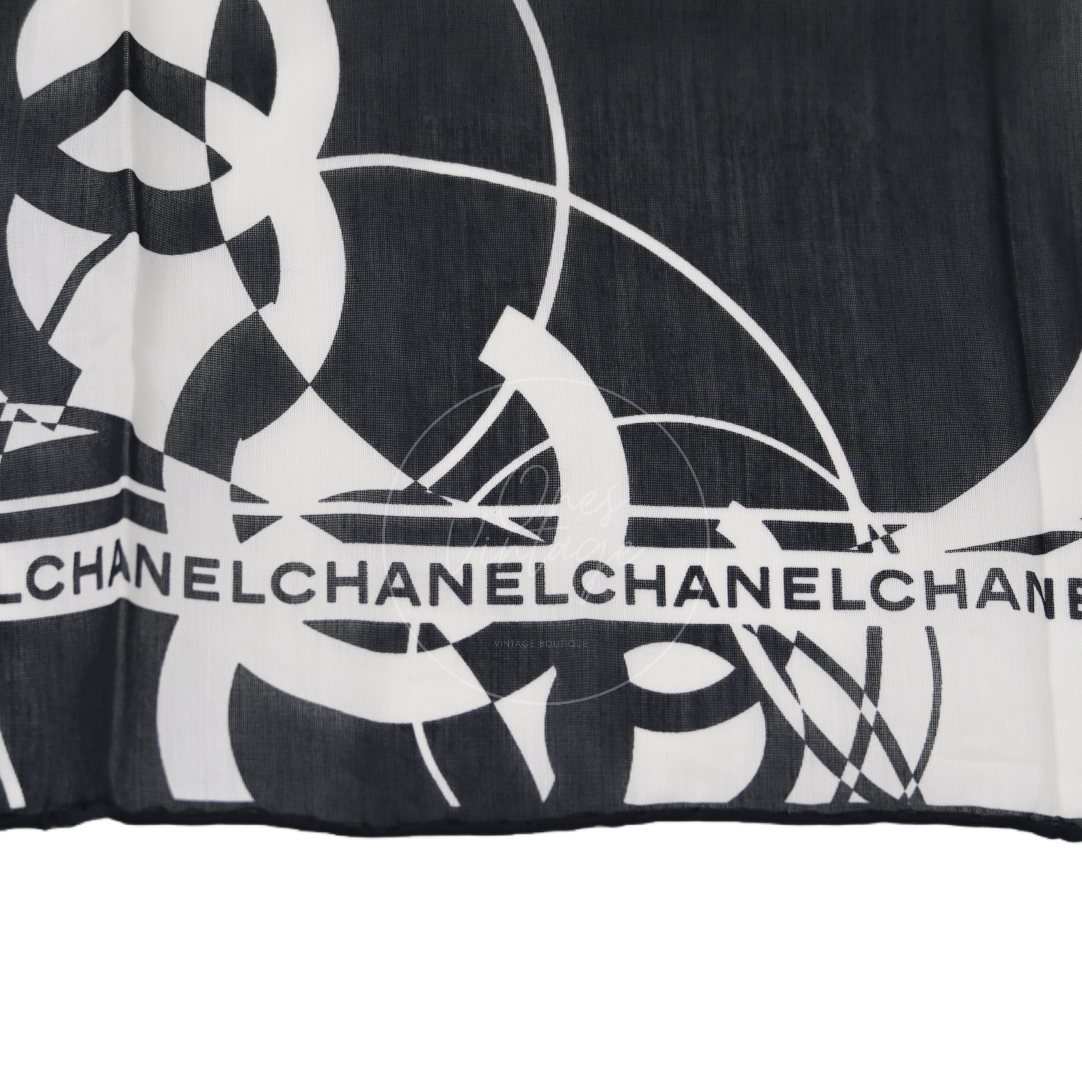 [Pre-owned] Chanel Scarf Petit Carre CC In Cotton And Silk