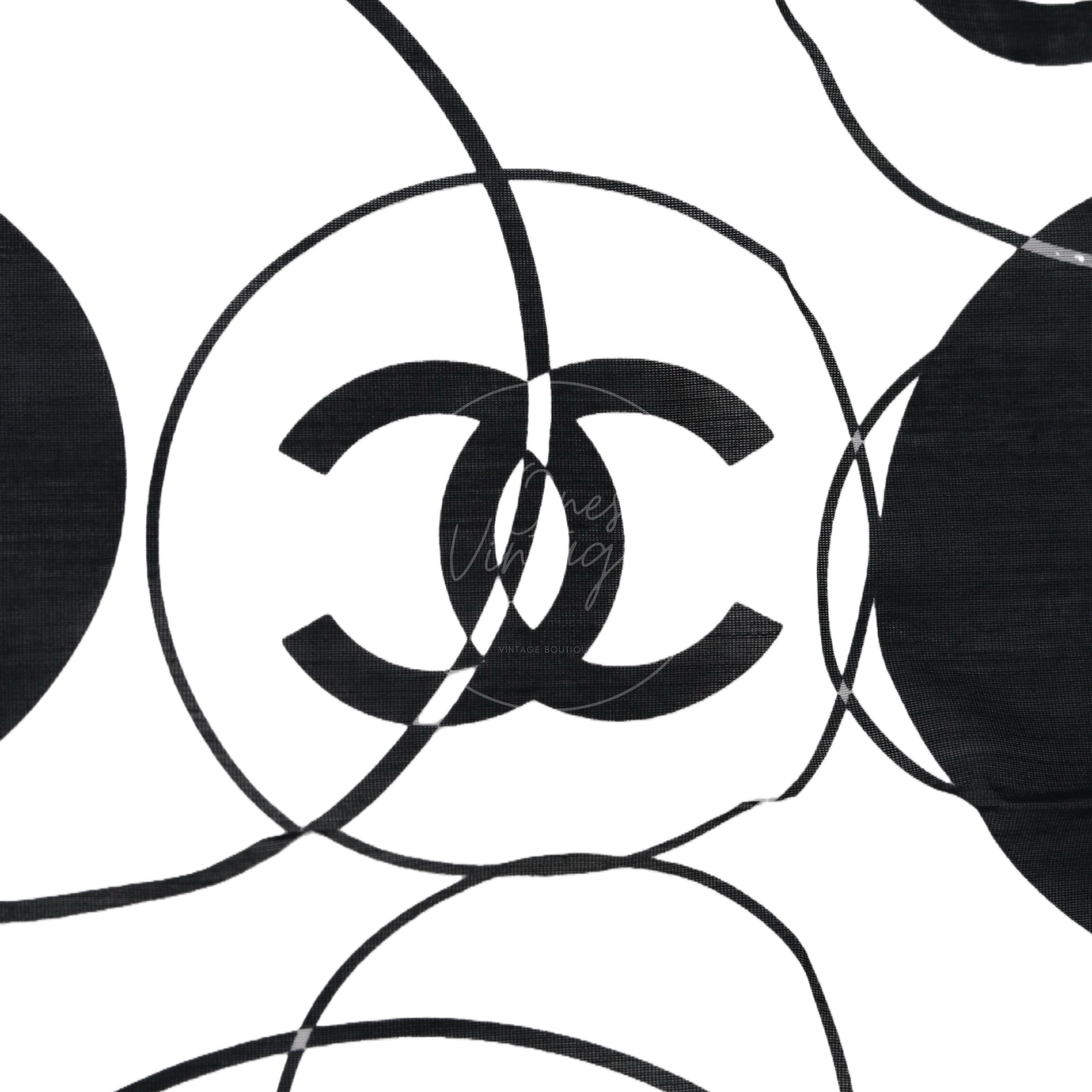 [Pre-owned] Chanel Scarf Petit Carre CC In Cotton And Silk