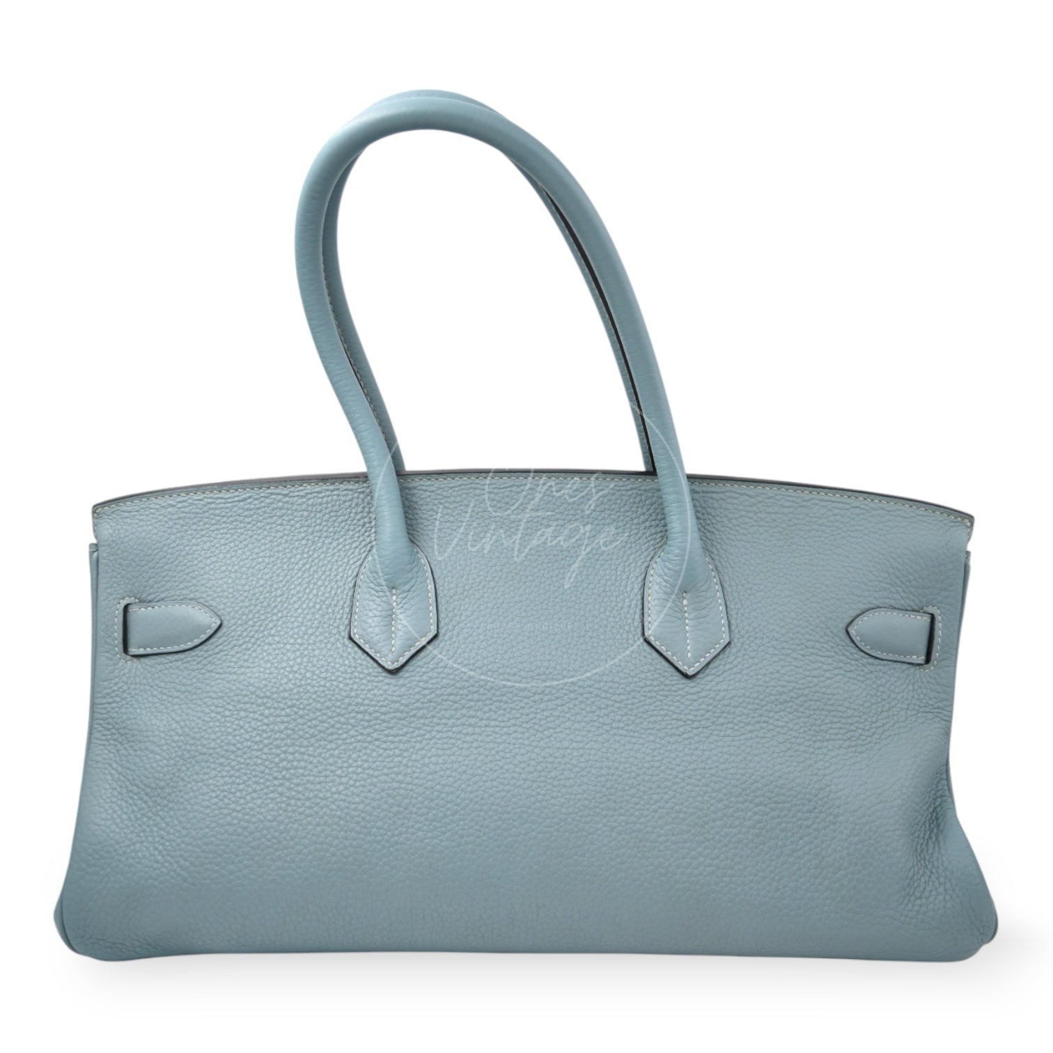 [Pre-owned] Hermes Birkin Shoulder Light Blue Stamp Square M PHW